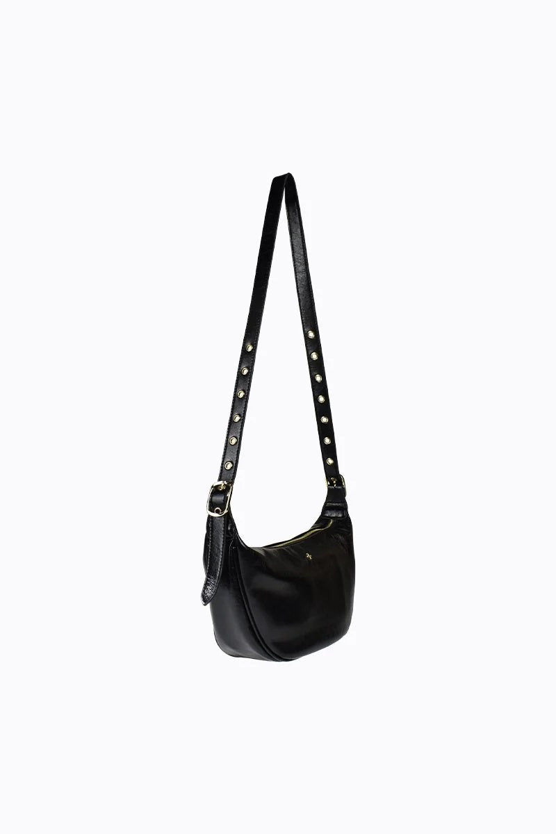 Peta & Jain Rollins Eyelet Slouch Crossbody Bag [COLOUR:Black]