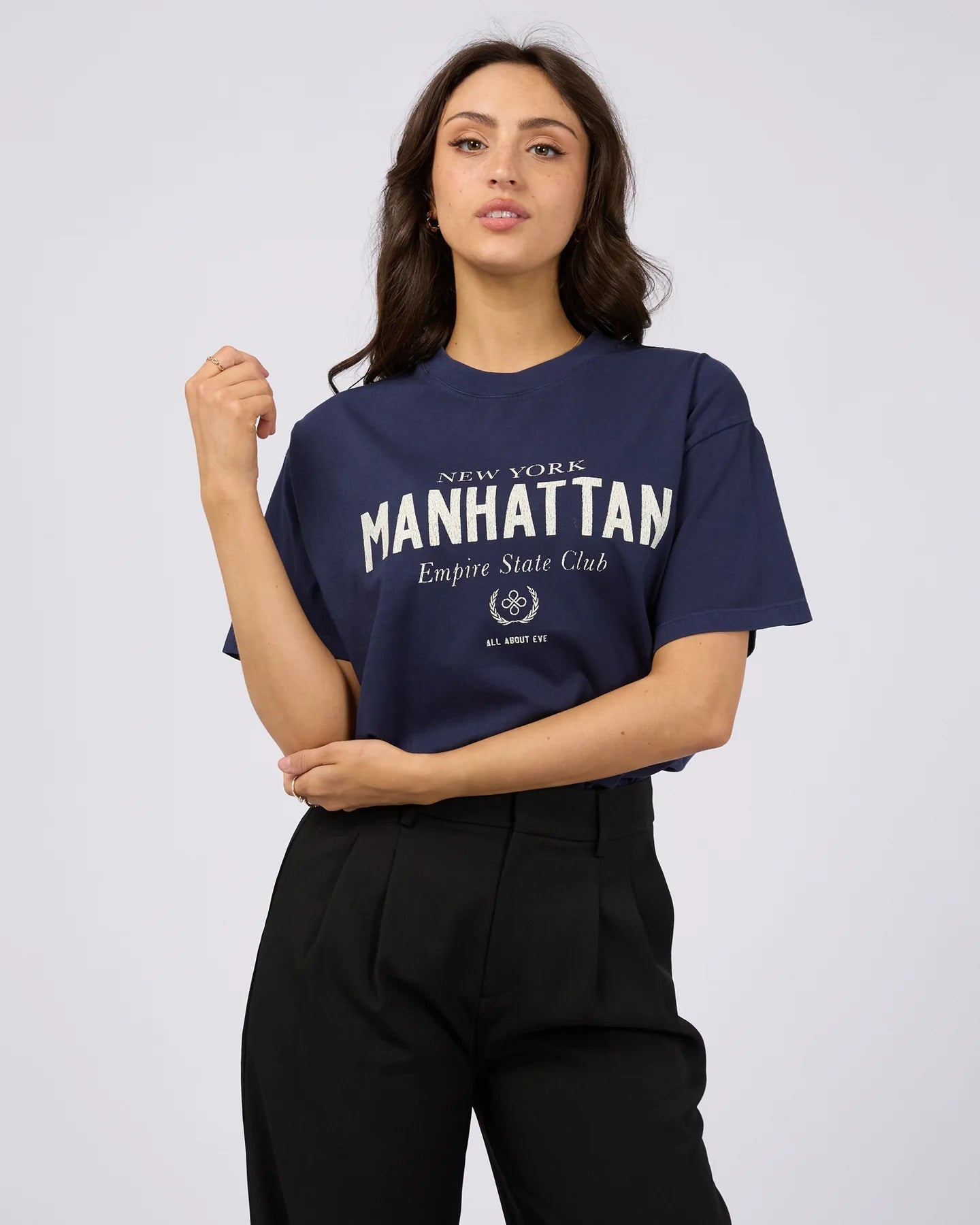 All About Eve Manhattan Oversized Tee [COLOUR:Navy SIZE:6]