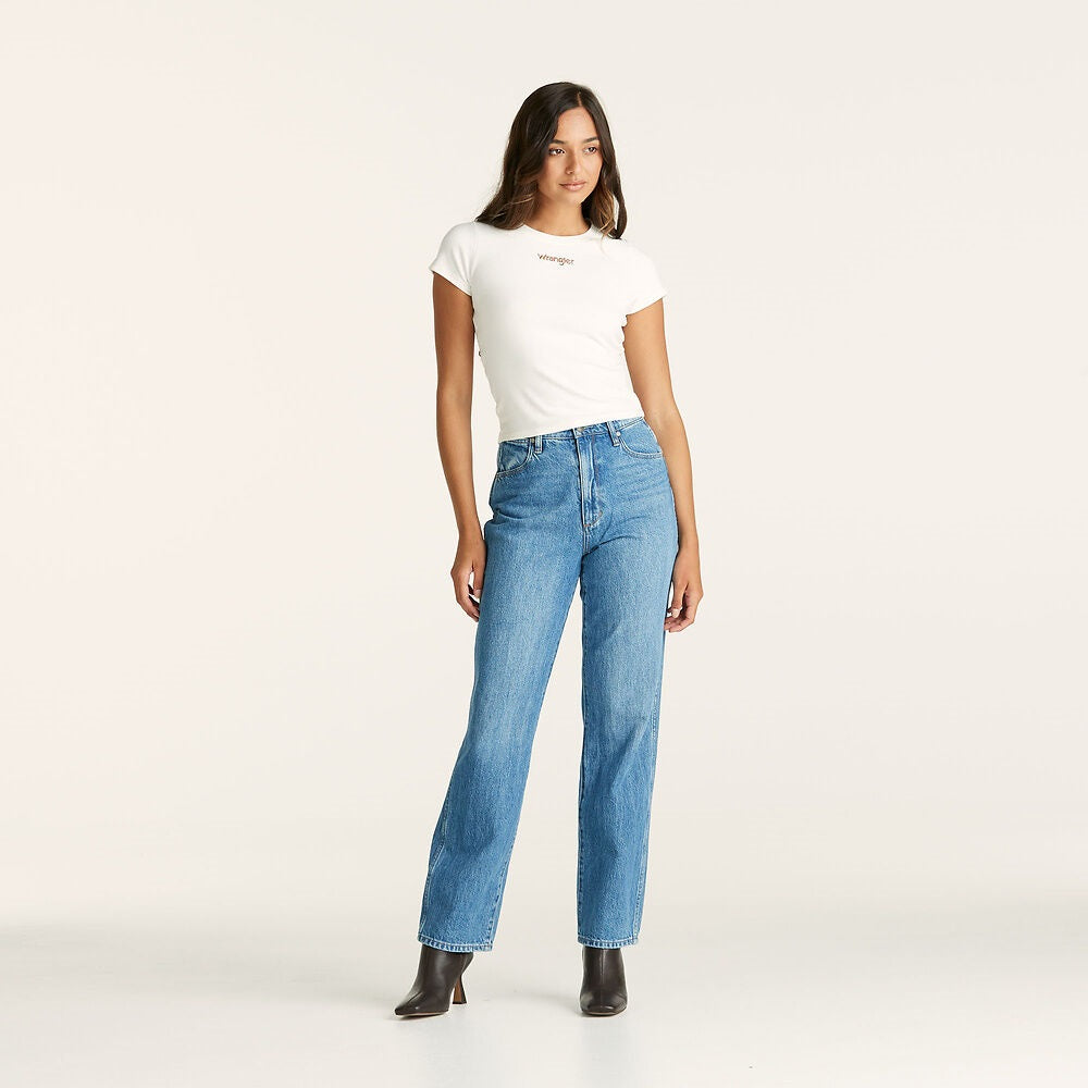 Wrangler Hi Claudia Crop [COLOUR:Live Blue SIZE:8]