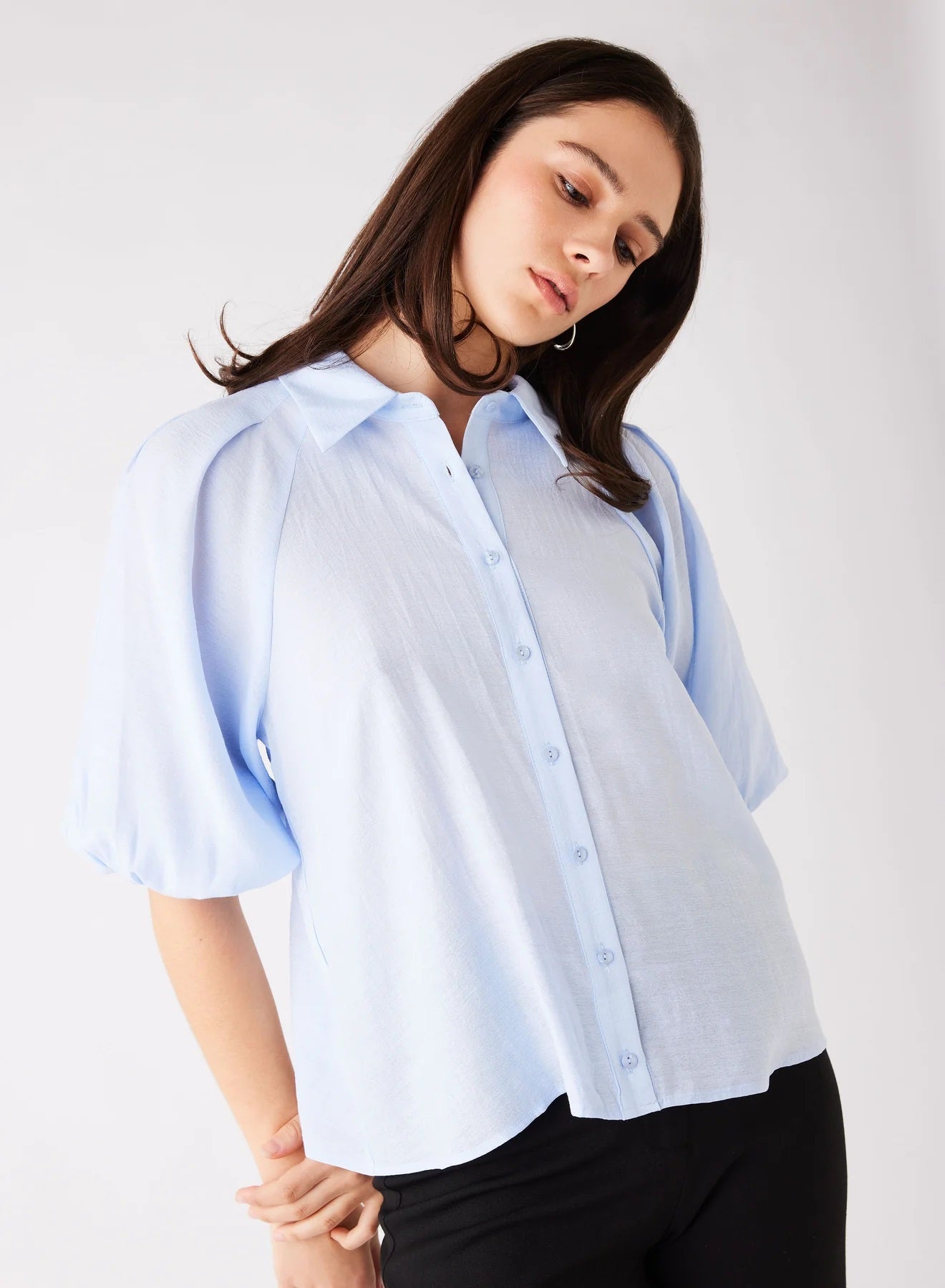 Esmaee Fuse Blouse [COLOUR:Light Blue   SIZE:XS]