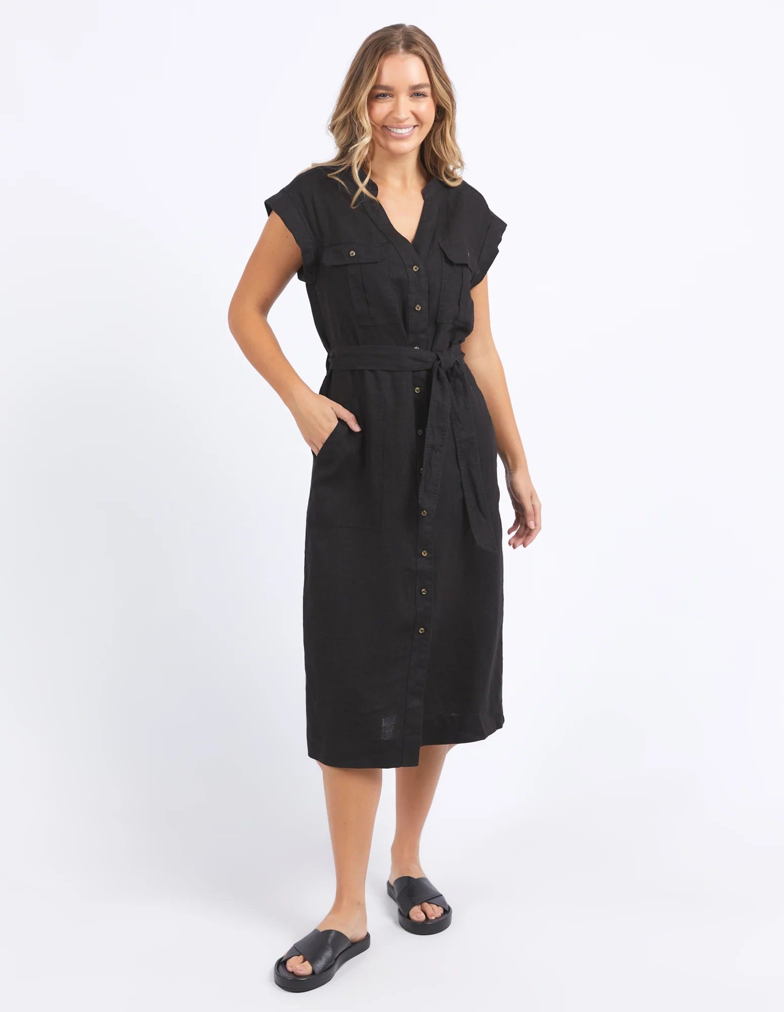 Foxwood Harlow Long Sleeve Dress [COLOUR:Black SIZE:8]