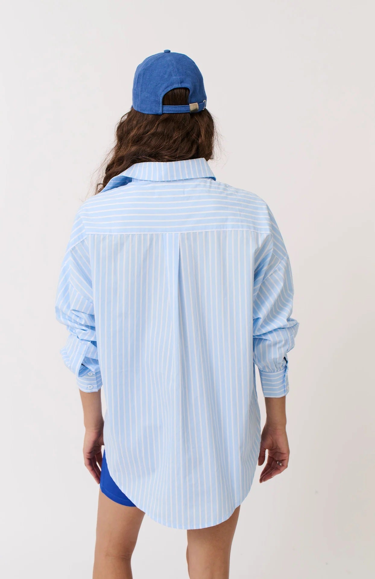 Cartel & Willow Tammy Shirt [COLOUR:Aqua stripe SIZE:M]