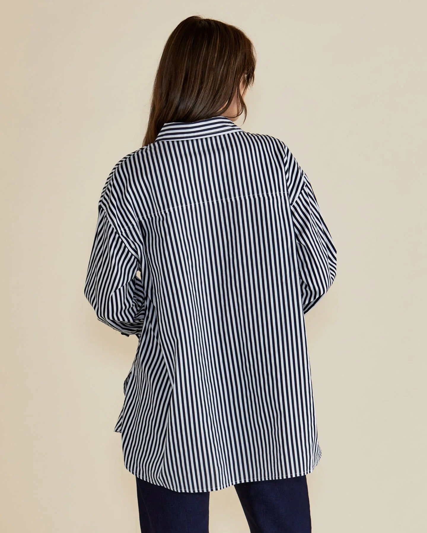 Betty Basics Claire Classic shirt [COLOUR:Navy stripe SIZE:8]