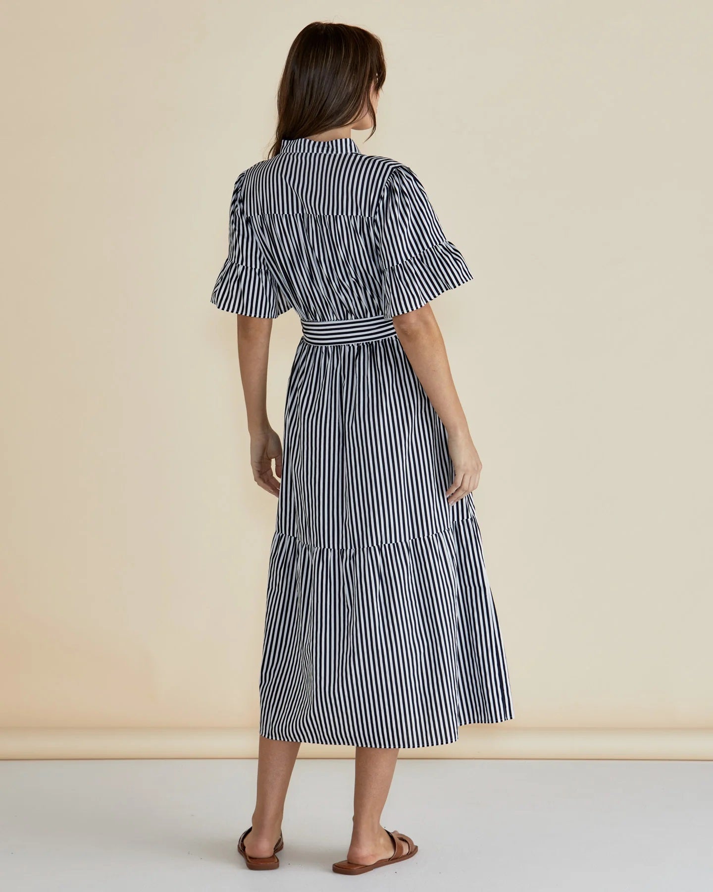 Betty Basics Jamilla Dress [COLOUR:navy stripe  SIZE:8]