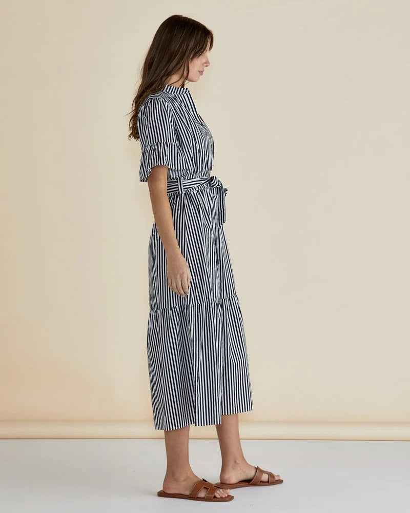 Betty Basics Jamilla Dress [COLOUR:navy stripe  SIZE:8]