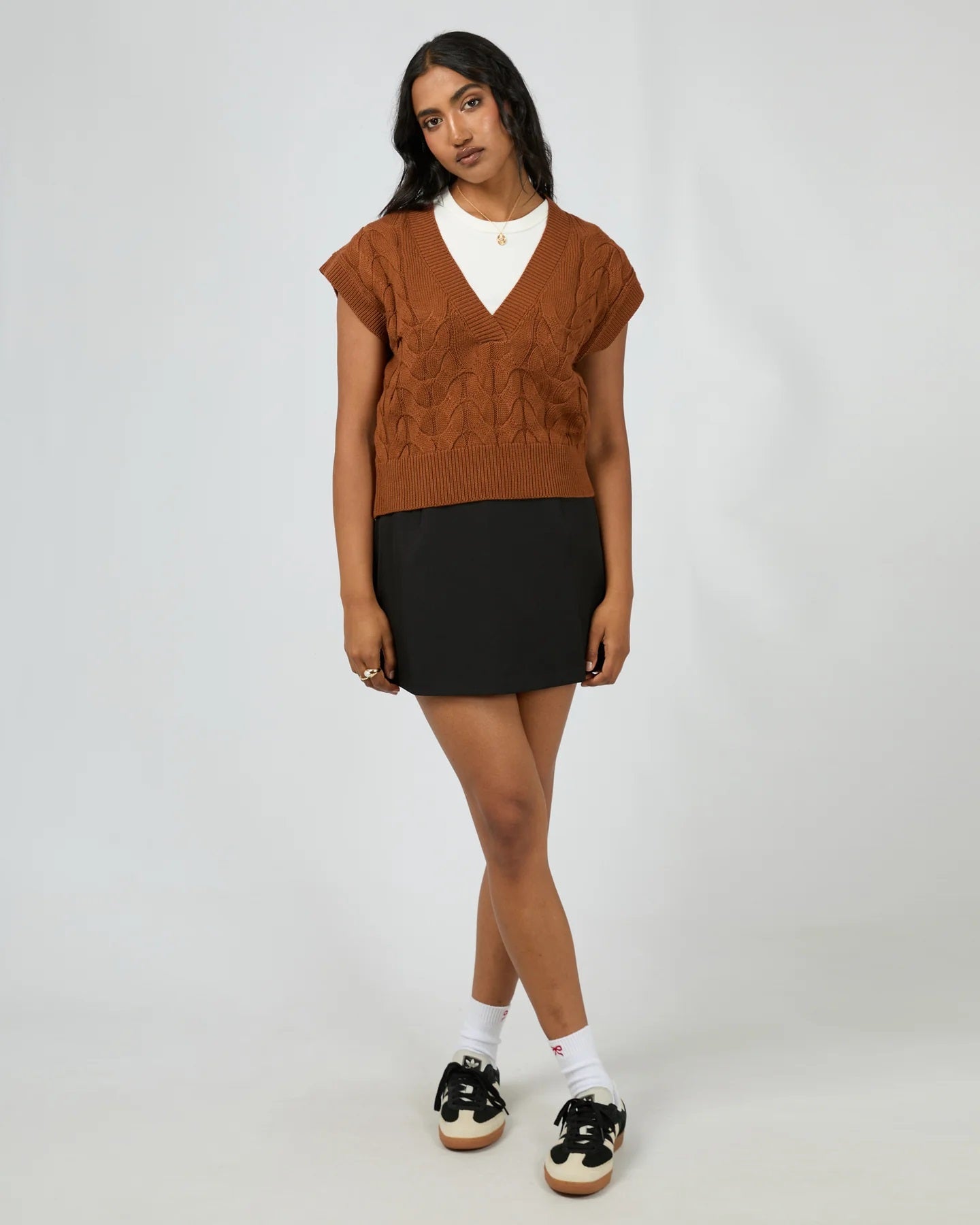 All About Eve Brooklyn Knit Vest [COLOUR:Cinnamon SIZE:6]