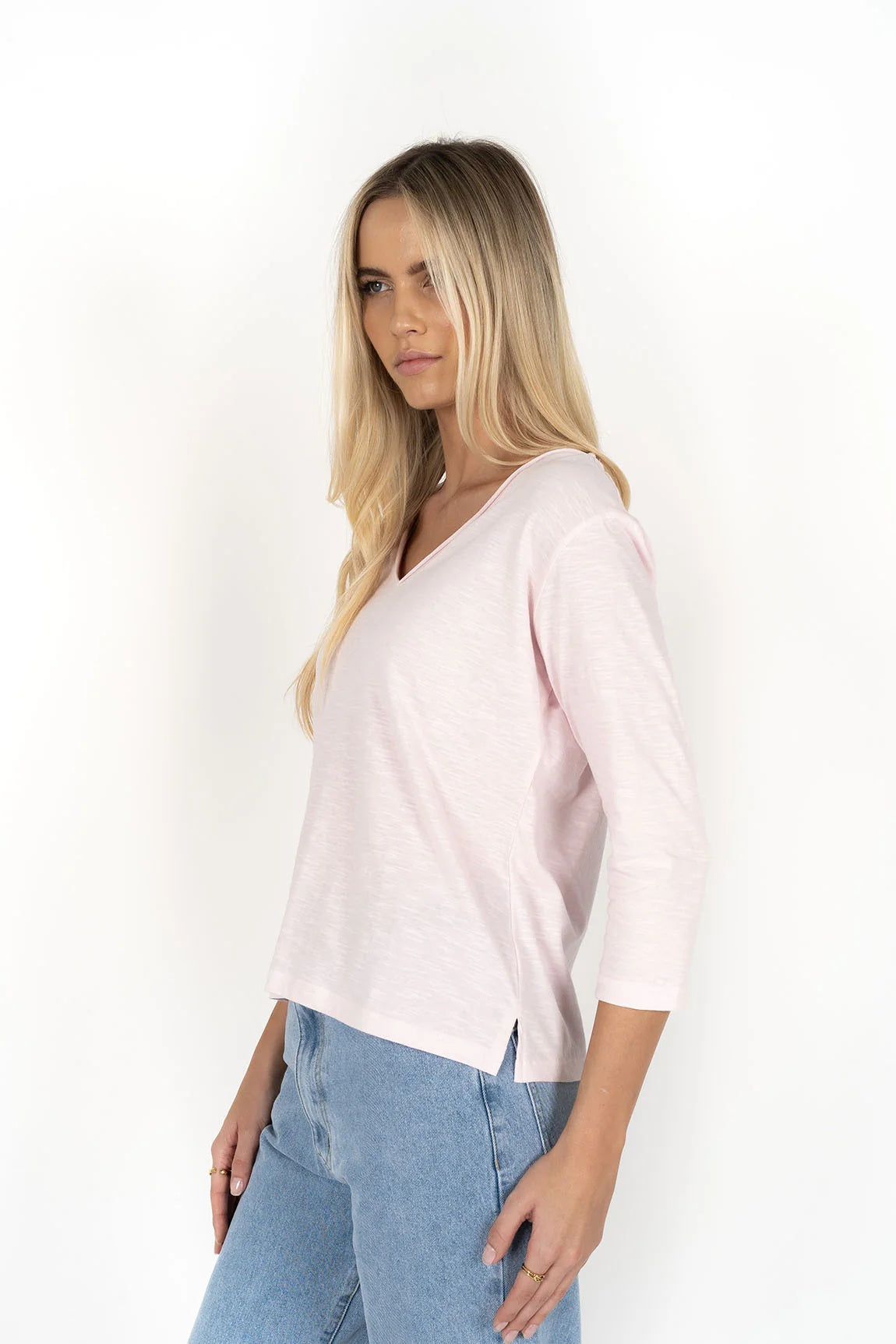 Humidity Stella V Neck [COLOUR:Soft Pink SIZE:XS]