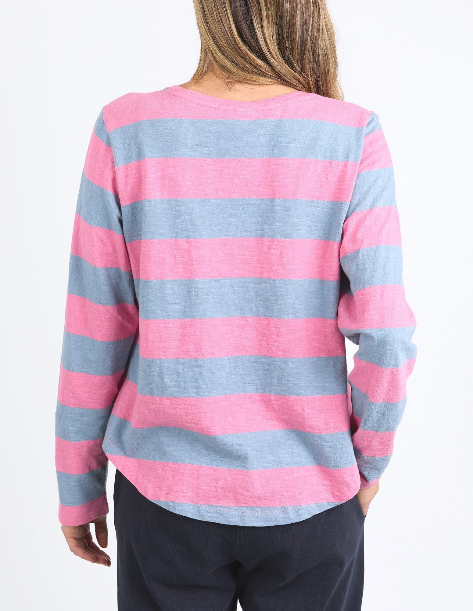 Elm Spritz Stripe Long Sleeve Tee [COLOUR:geranium pink stripe SIZE:8]