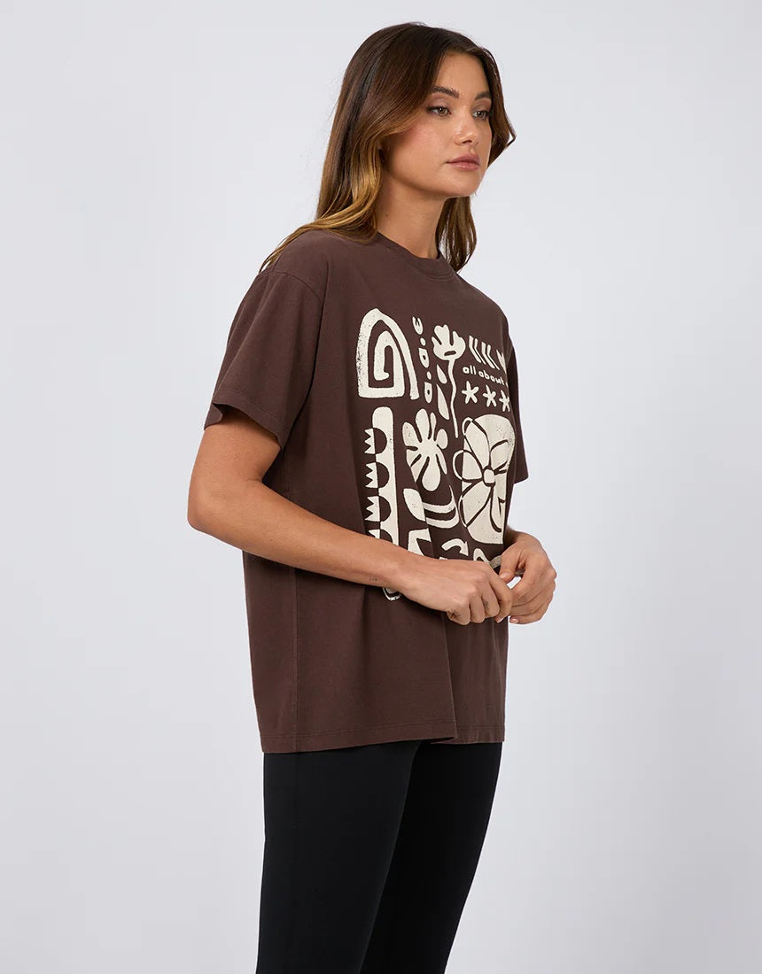 All About Eve Elements Oversized Tee [COLOUR:Brown SIZE:6]