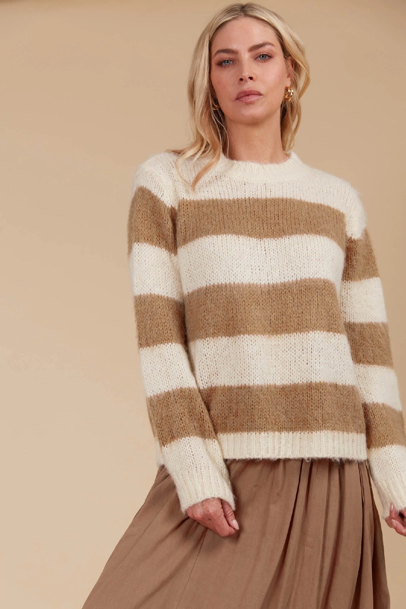 Isle Of Mine Pallas Stripe Jumper [COLOUR:Toffee SIZE:XS]