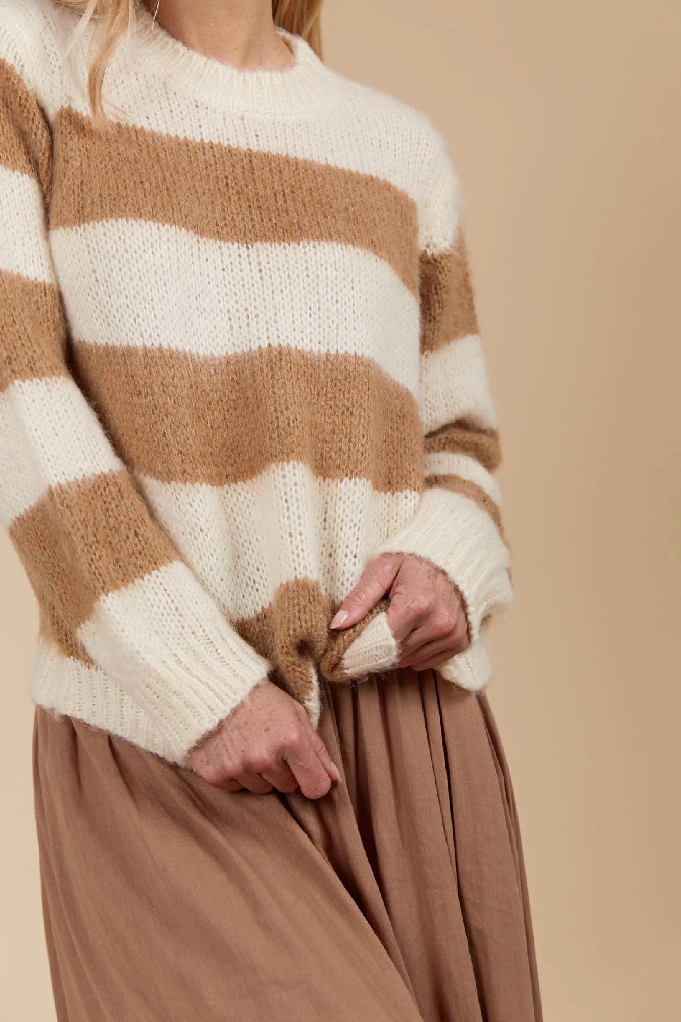 Isle Of Mine Pallas Stripe Jumper [COLOUR:Toffee SIZE:XS]