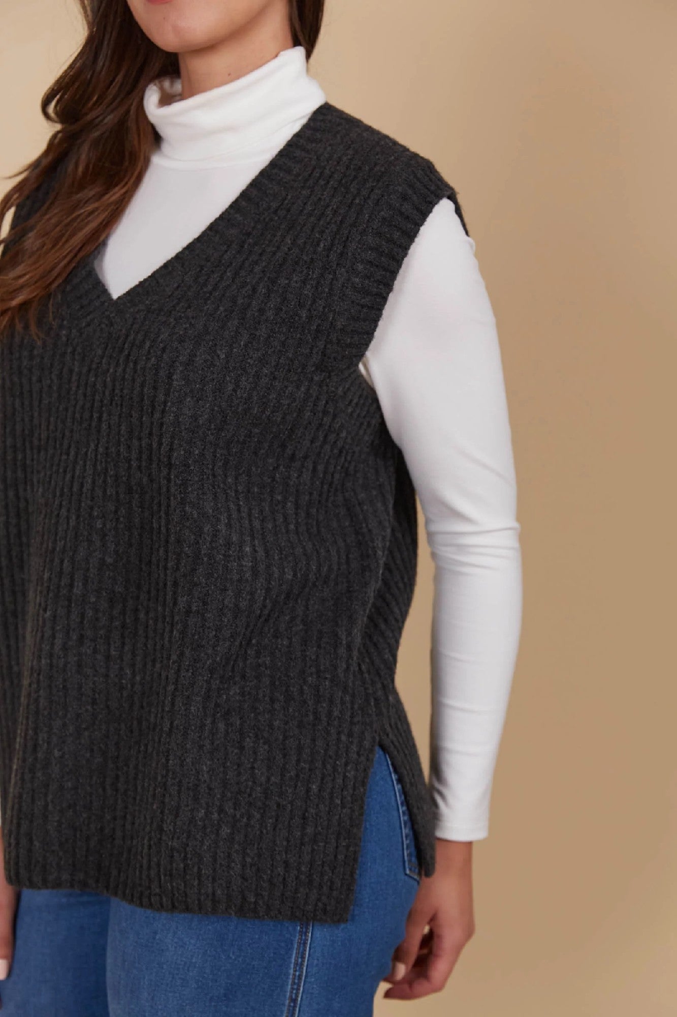 Isle Of Mine Miru Knit Vest [COLOUR:Ash SIZE:XS]