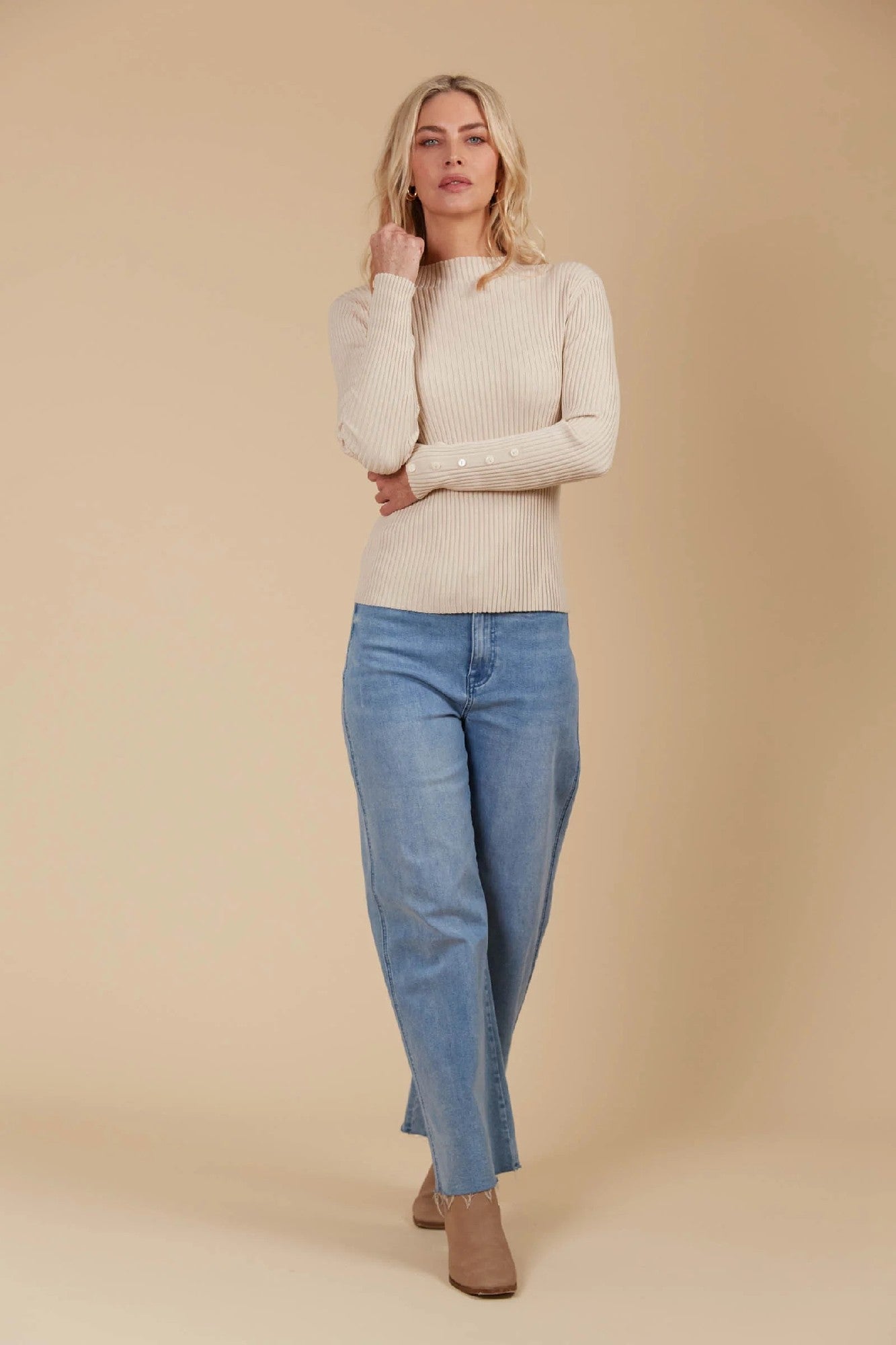 Isle Of Mine Juno Knit Top [COLOUR:Canvas SIZE:XS]