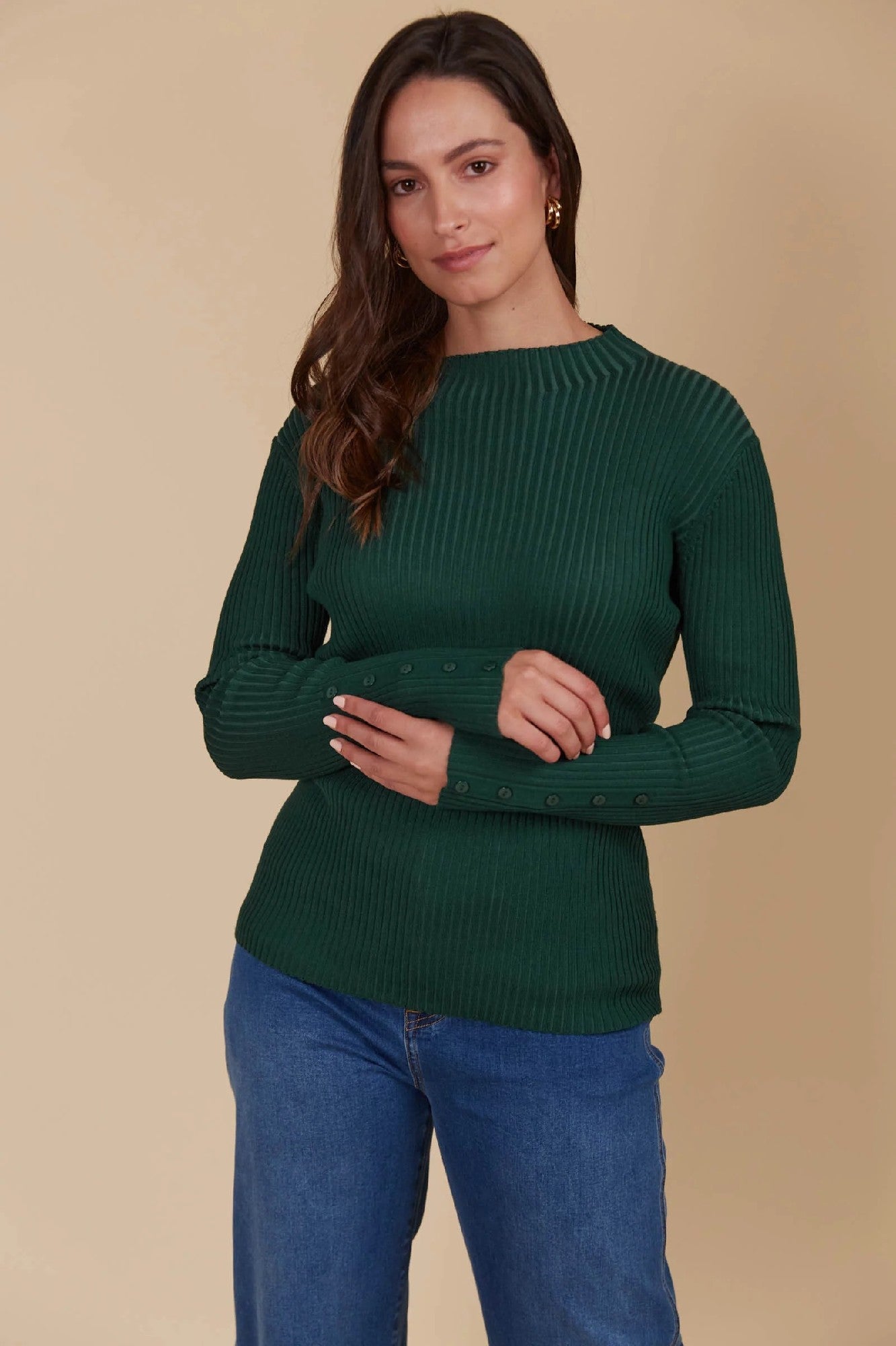 Isle Of Mine Juno Knit Top [COLOUR:Pine SIZE:S]