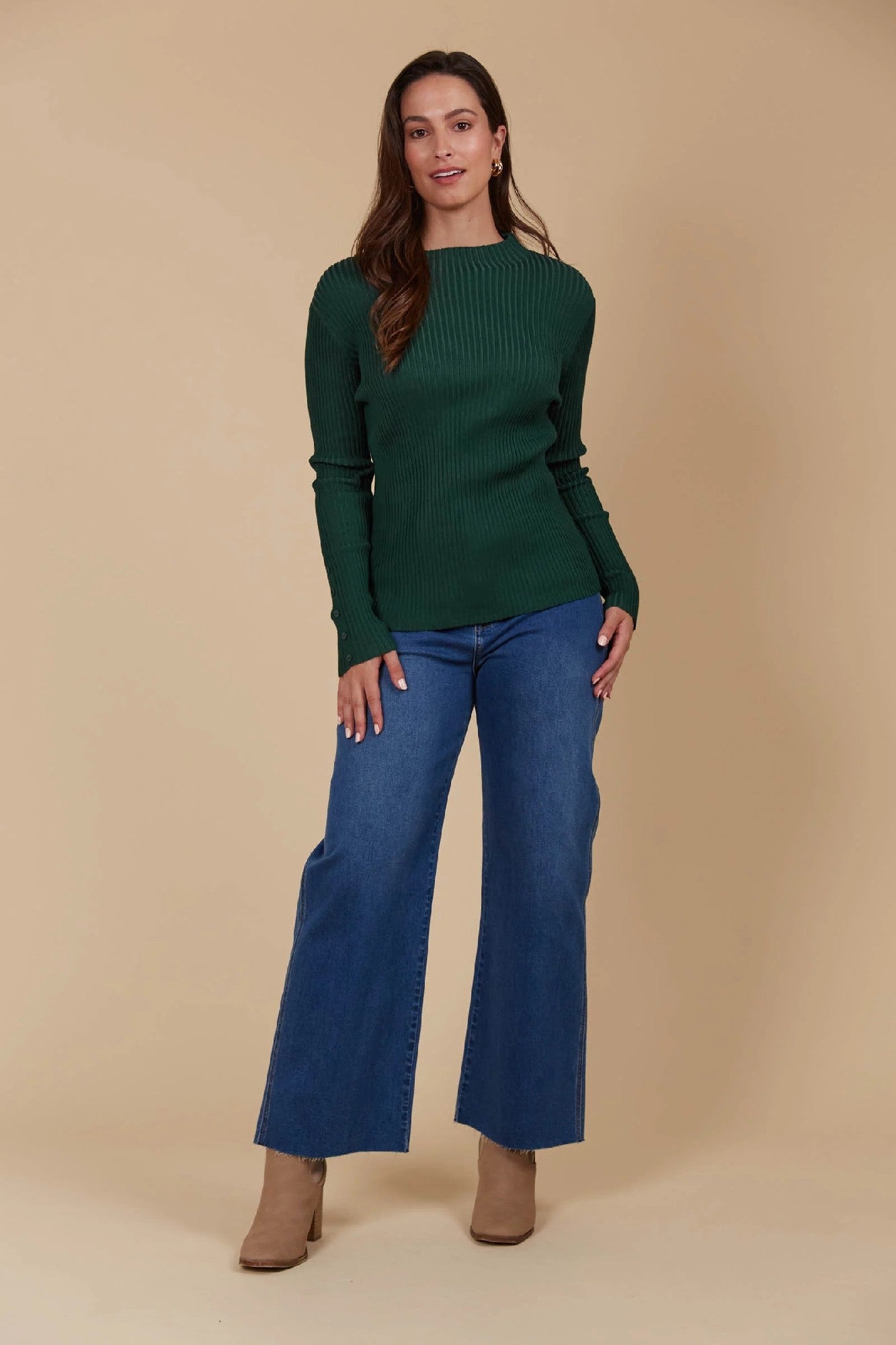 Isle Of Mine Juno Knit Top [COLOUR:Pine SIZE:S]