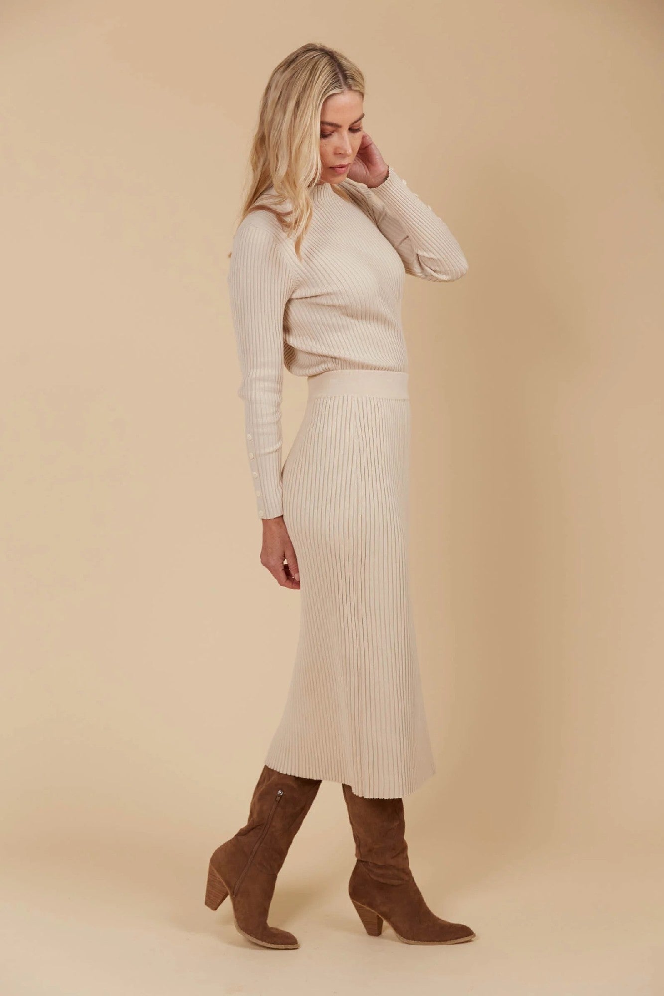 Isle Of Mine Juno Knit Skirt [COLOUR:Canvas SIZE:XS]