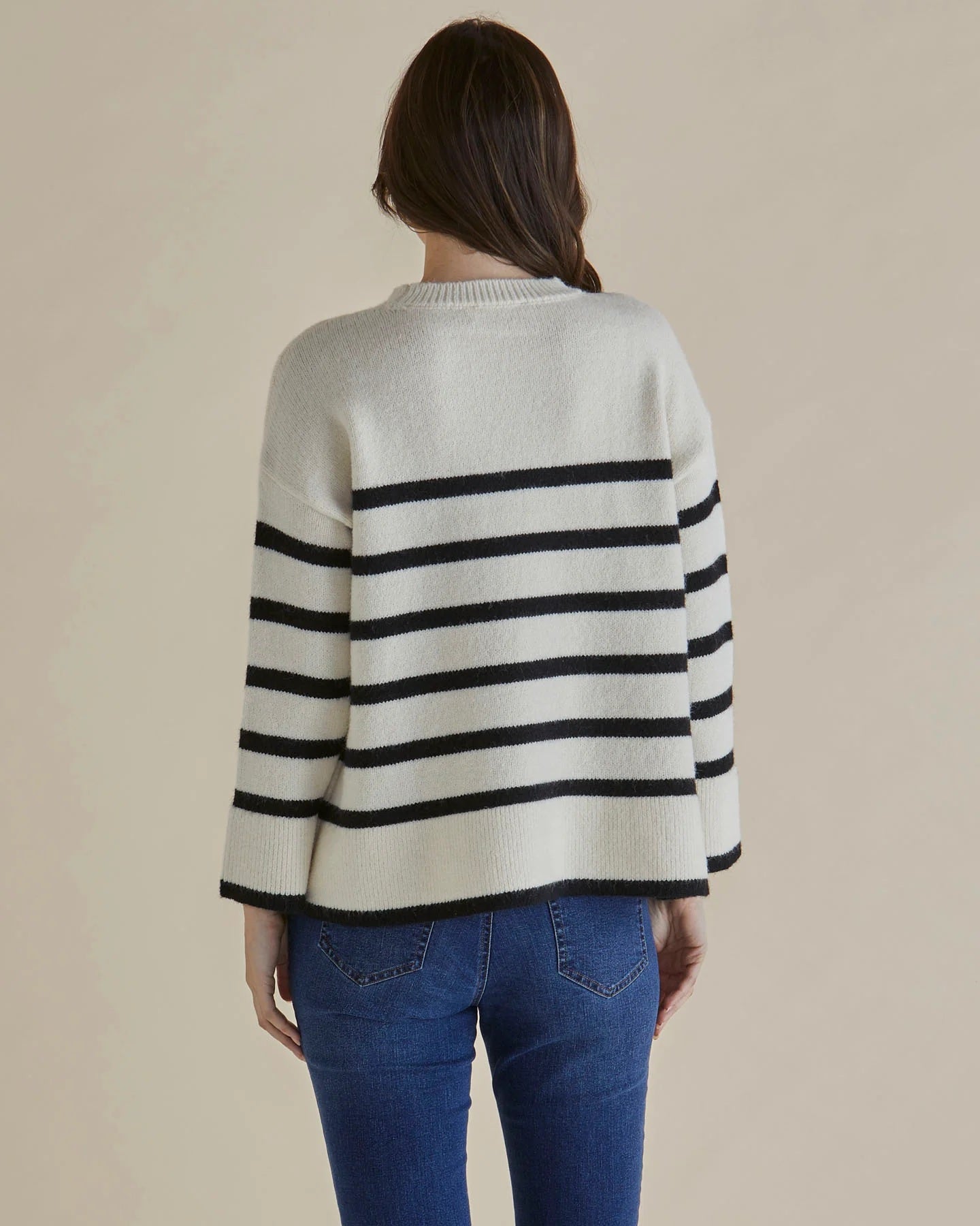 Betty Basic Edith Knit Jumper [COLOUR:cream black stripe SIZE:S]