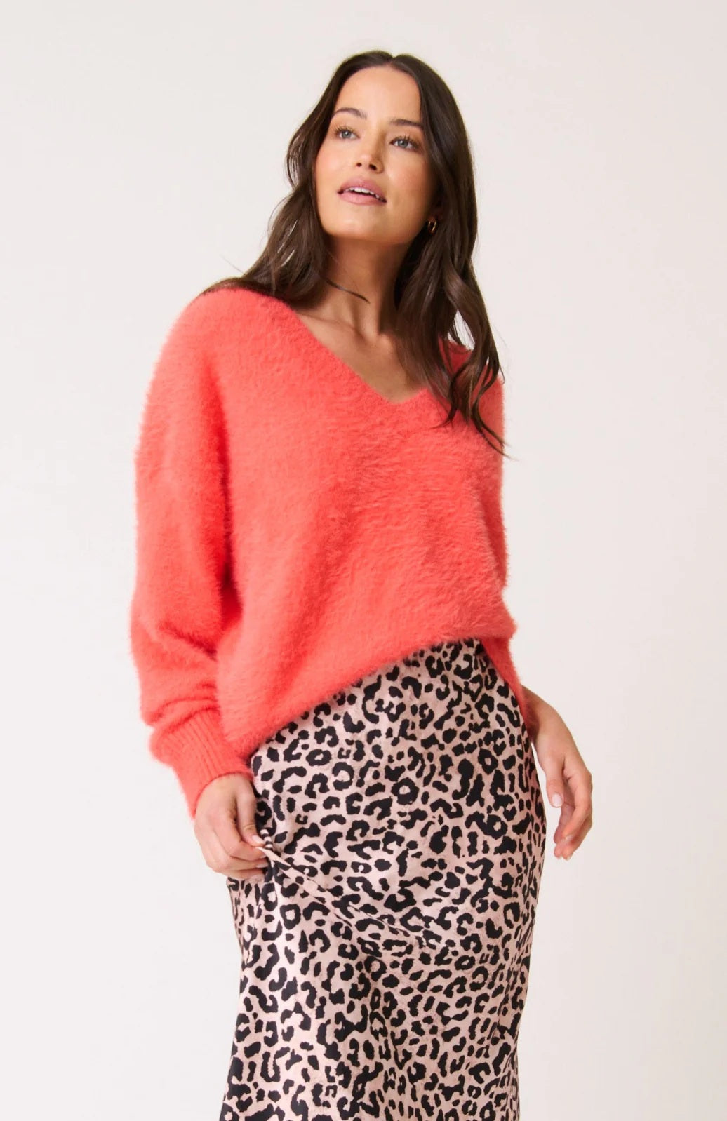 Cartel & Willow Emmie Knit Sweater [COLOUR:mandarin SIZE:XS]