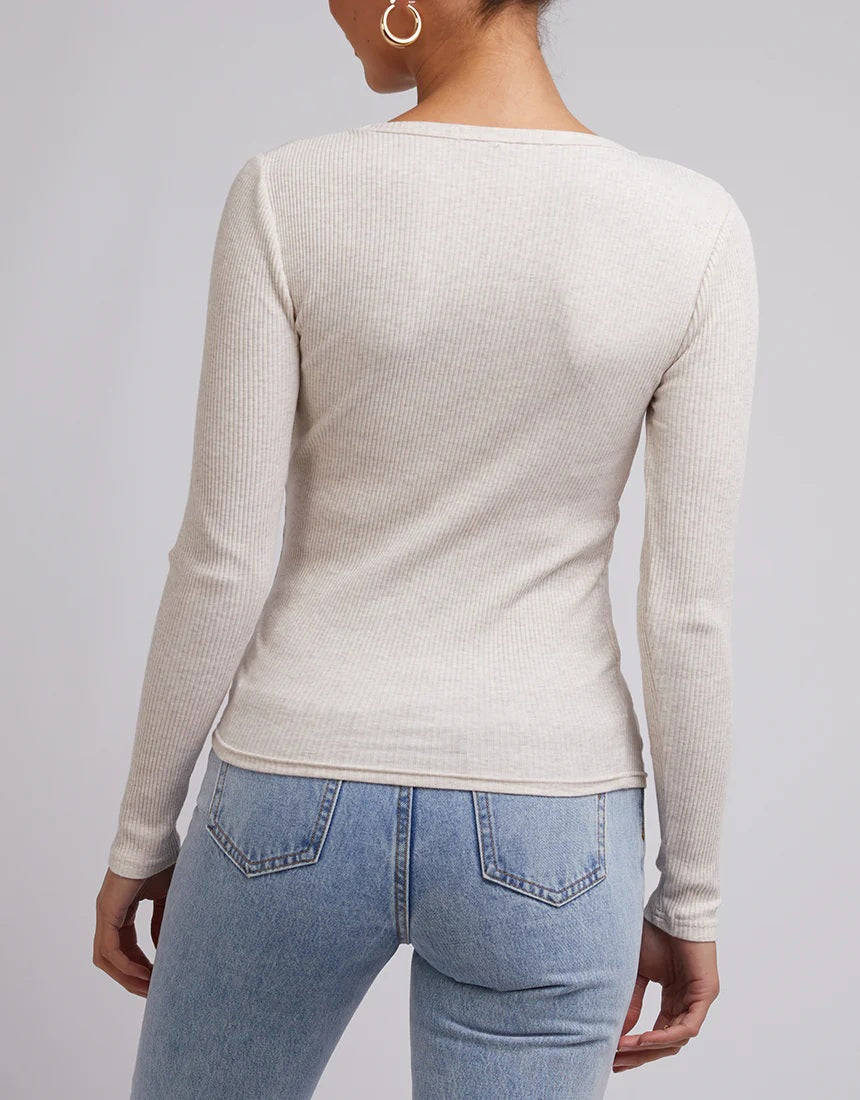 Silent Theory Rib L/S Tee [COLOUR:Oat SIZE:6]
