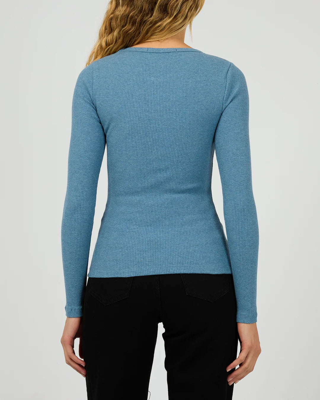 Silent Theory Rib L/S Tee [COLOUR:slate marle SIZE:6]