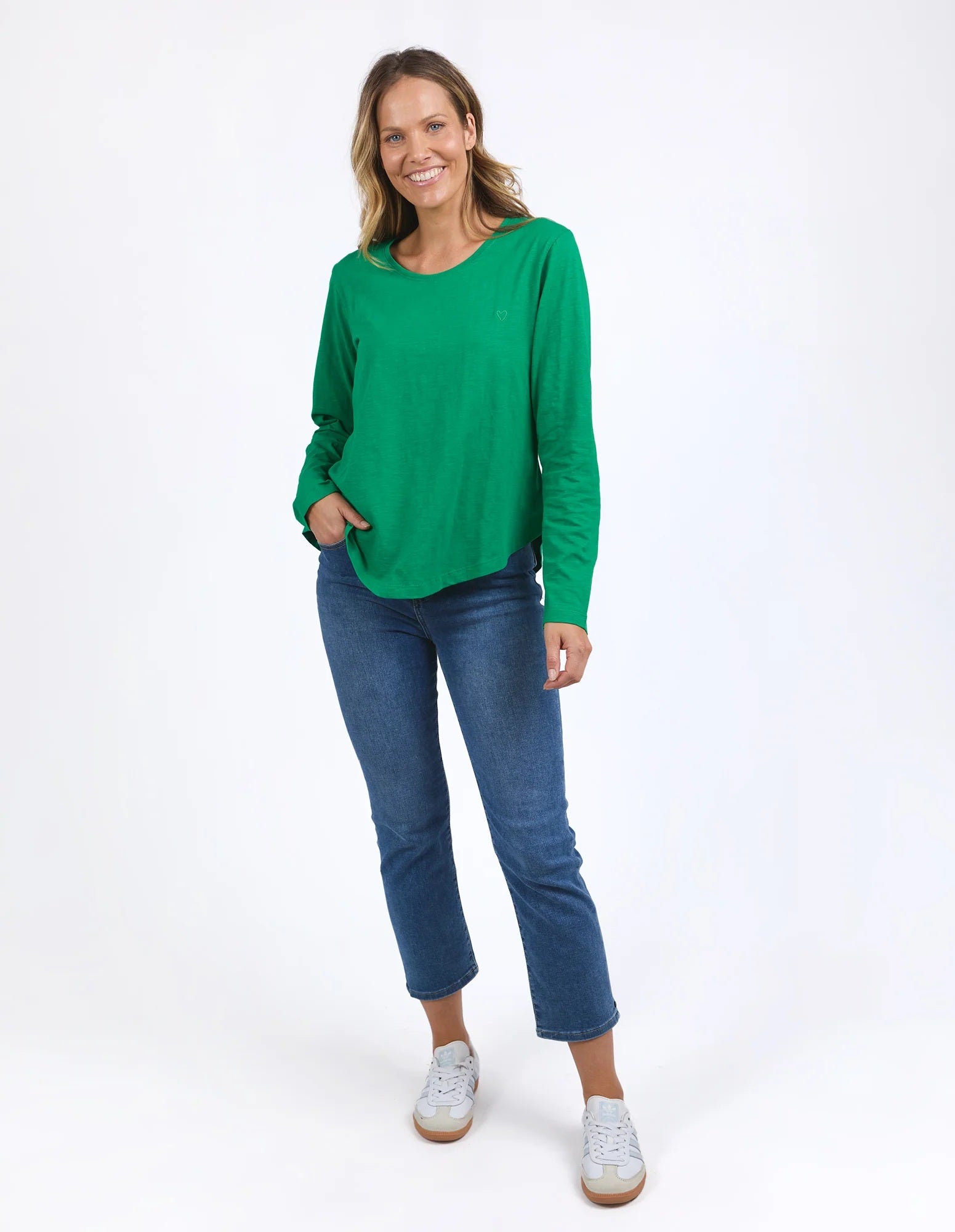 Elm Everyday Long Sleeve Tee [COLOUR:Pine green SIZE:8]