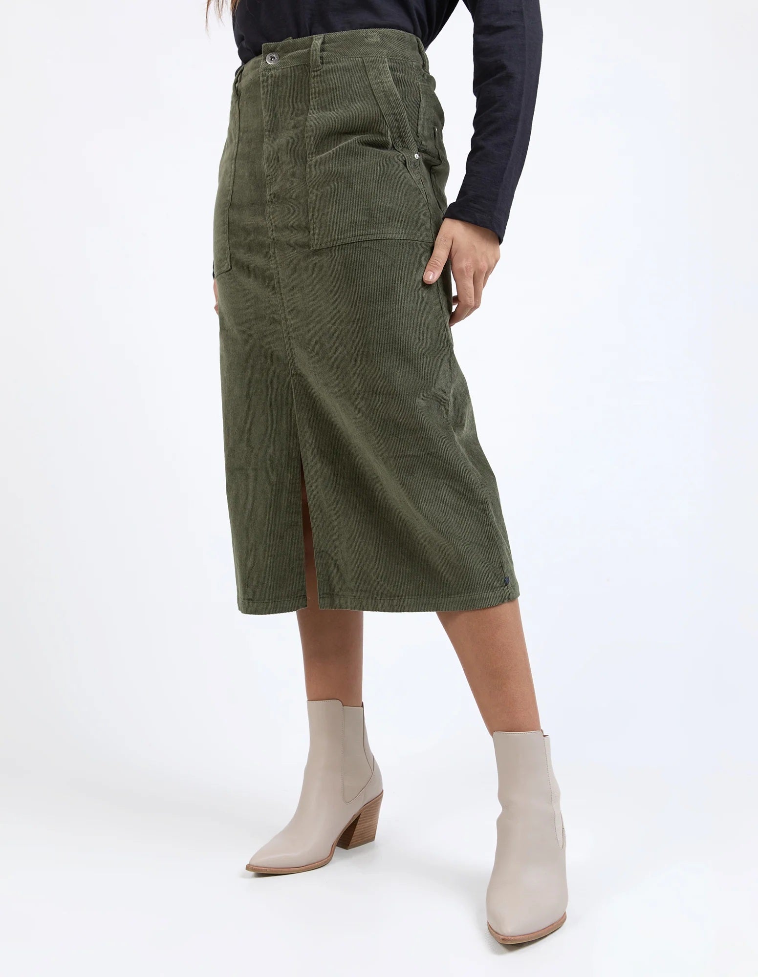 Elm Collete Cord Skirt [COLOUR:Clover SIZE:8]