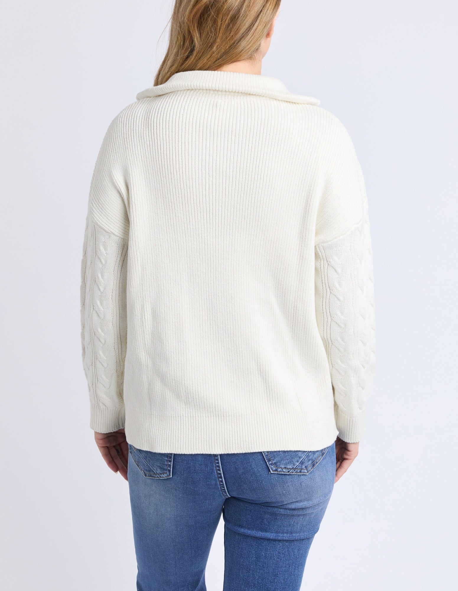 Elm Zalie Zip Knit [COLOUR:Marshmallow SIZE:S]