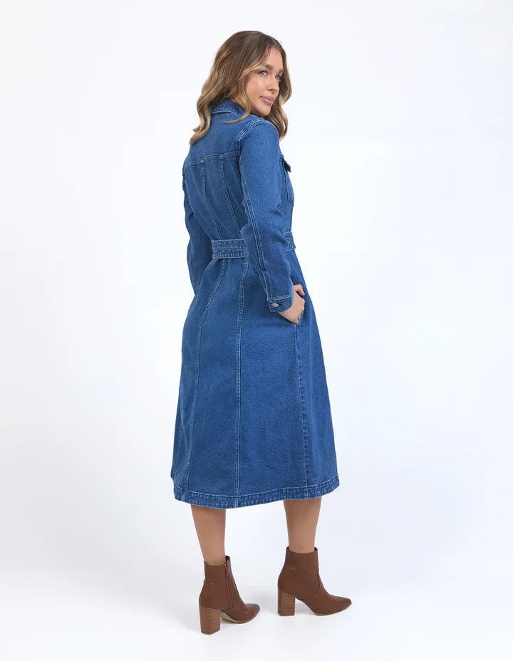 Foxwood Genevieve Denim Dress [COLOUR:Mid Blue SIZE:8]