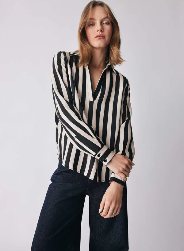Esmaee Mercury Stripe Shirt [COLOUR:ink stripe SIZE:XS]