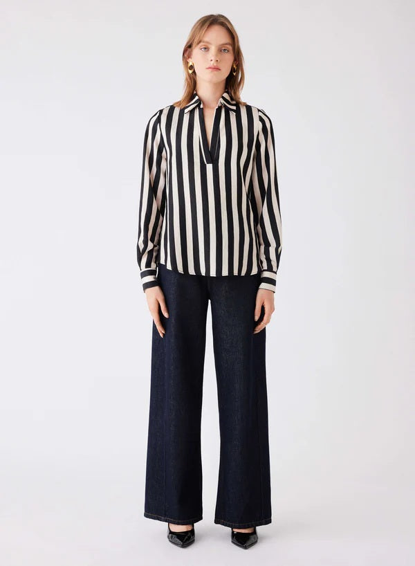 Esmaee Mercury Stripe Shirt [COLOUR:ink stripe SIZE:XS]