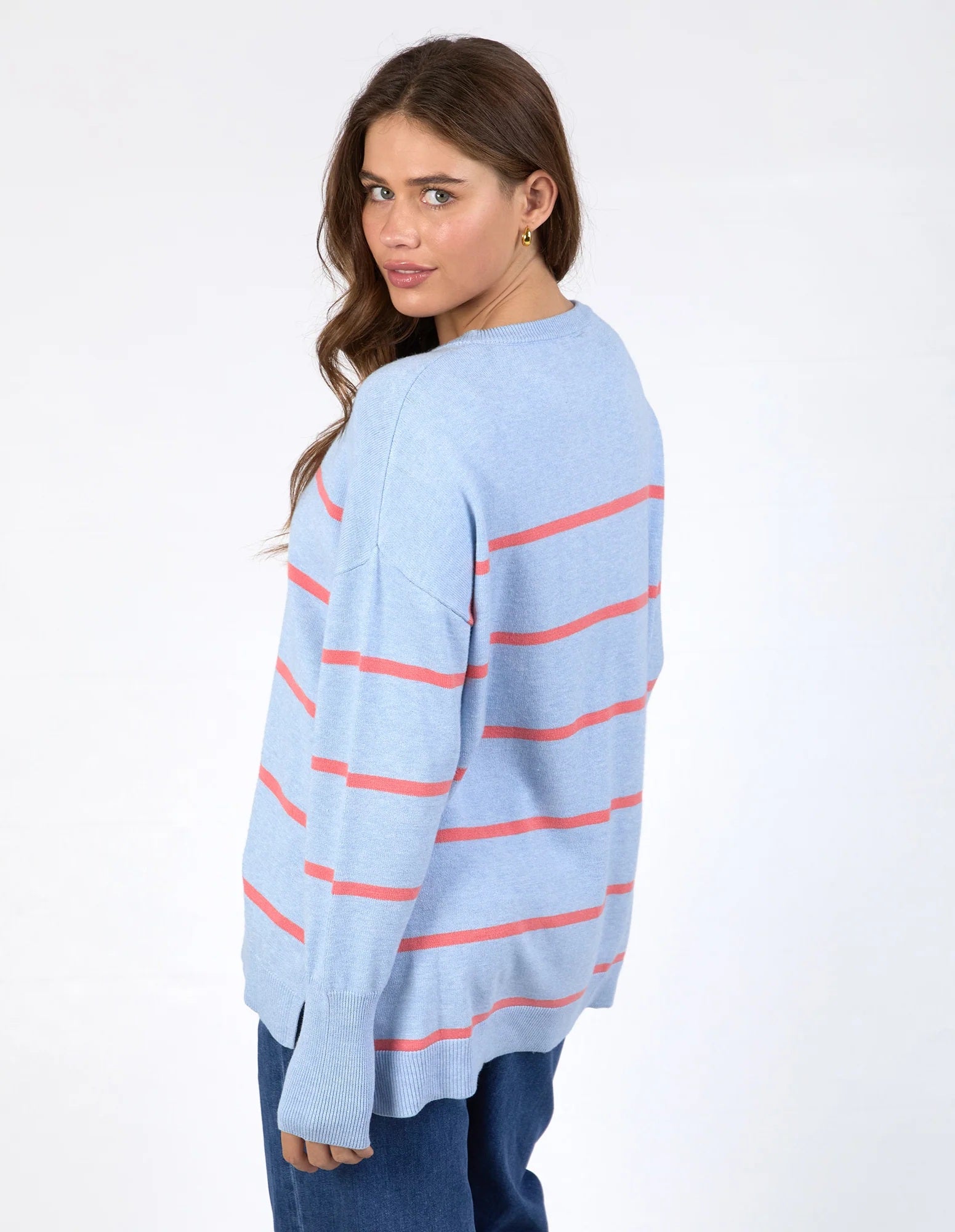 Elm Charli Stripe Knit [COLOUR:Sky SIZE:S]