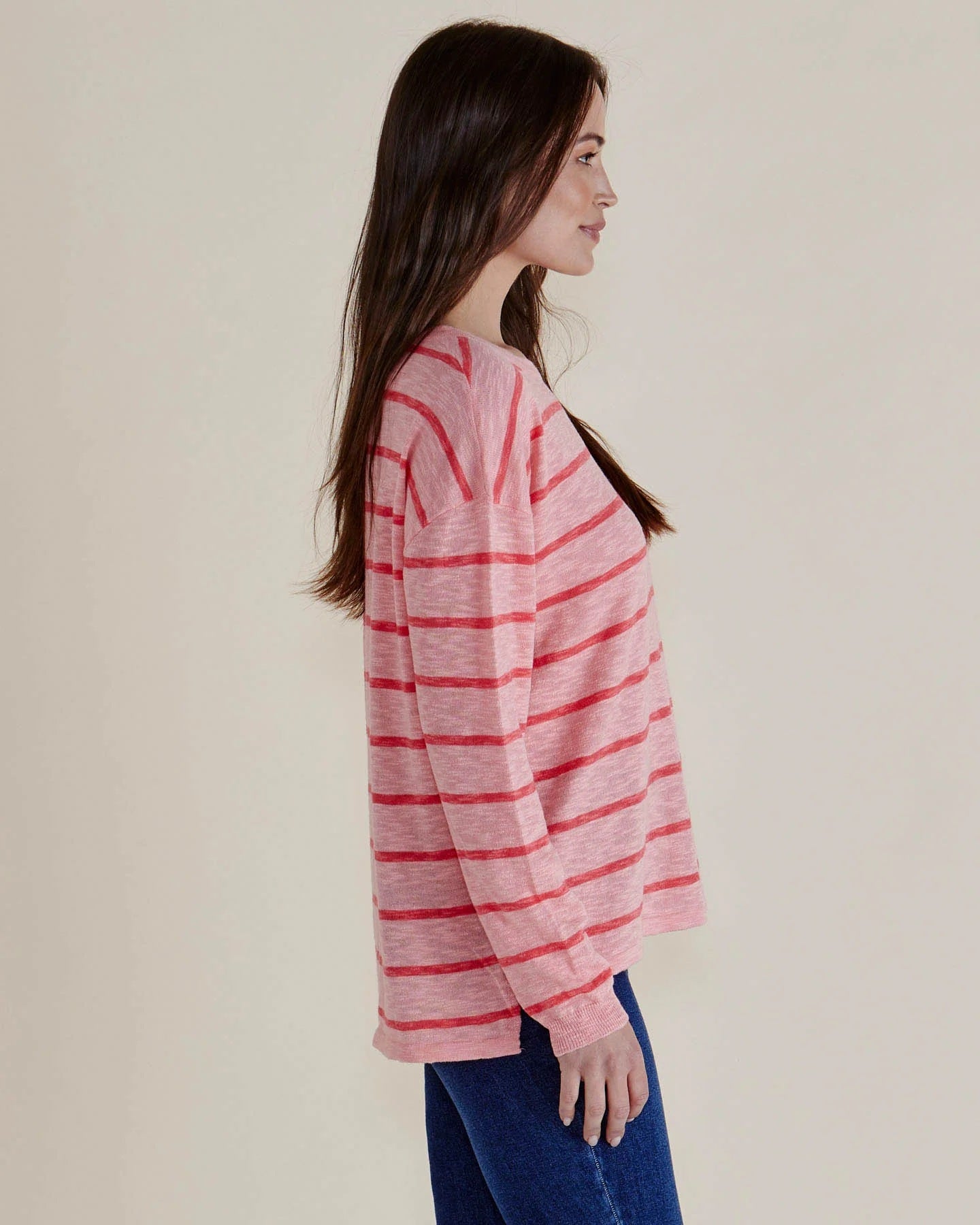 Betty Basics Natasha Knit Top [COLOUR:Pink stripe SIZE:8]