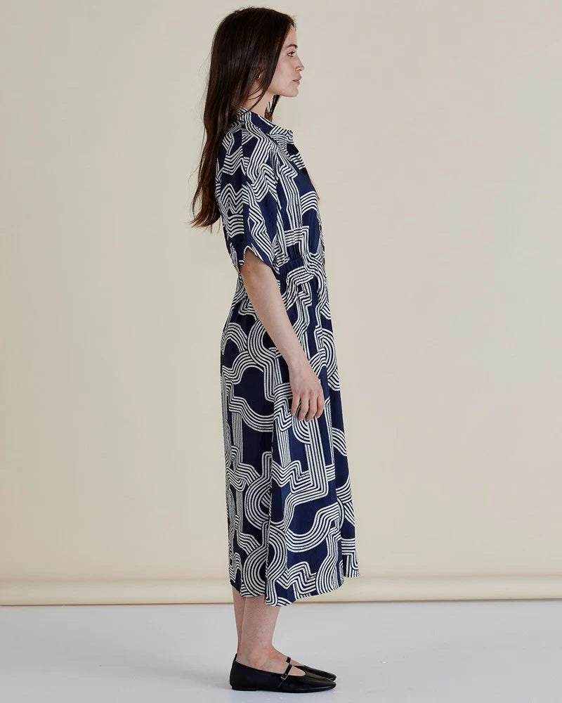 Betty Basics Skye Dress [COLOUR:Navy Geo SIZE:8]