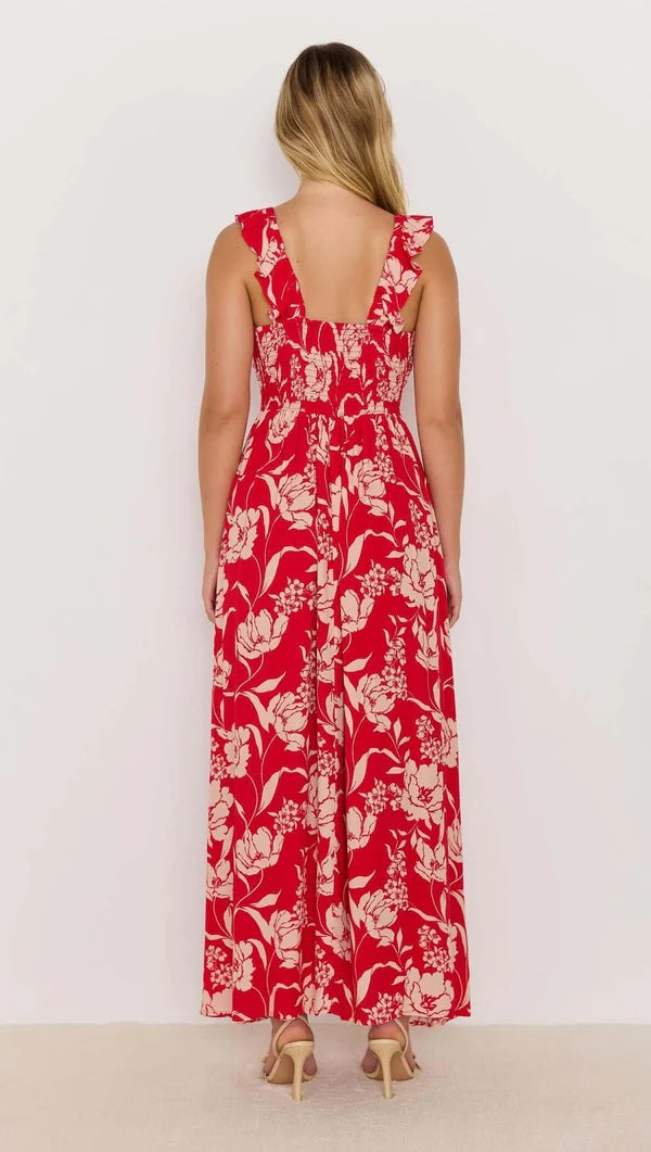 Minkpink Poppy Maxi Dress [COLOUR:red floral SIZE:XS]