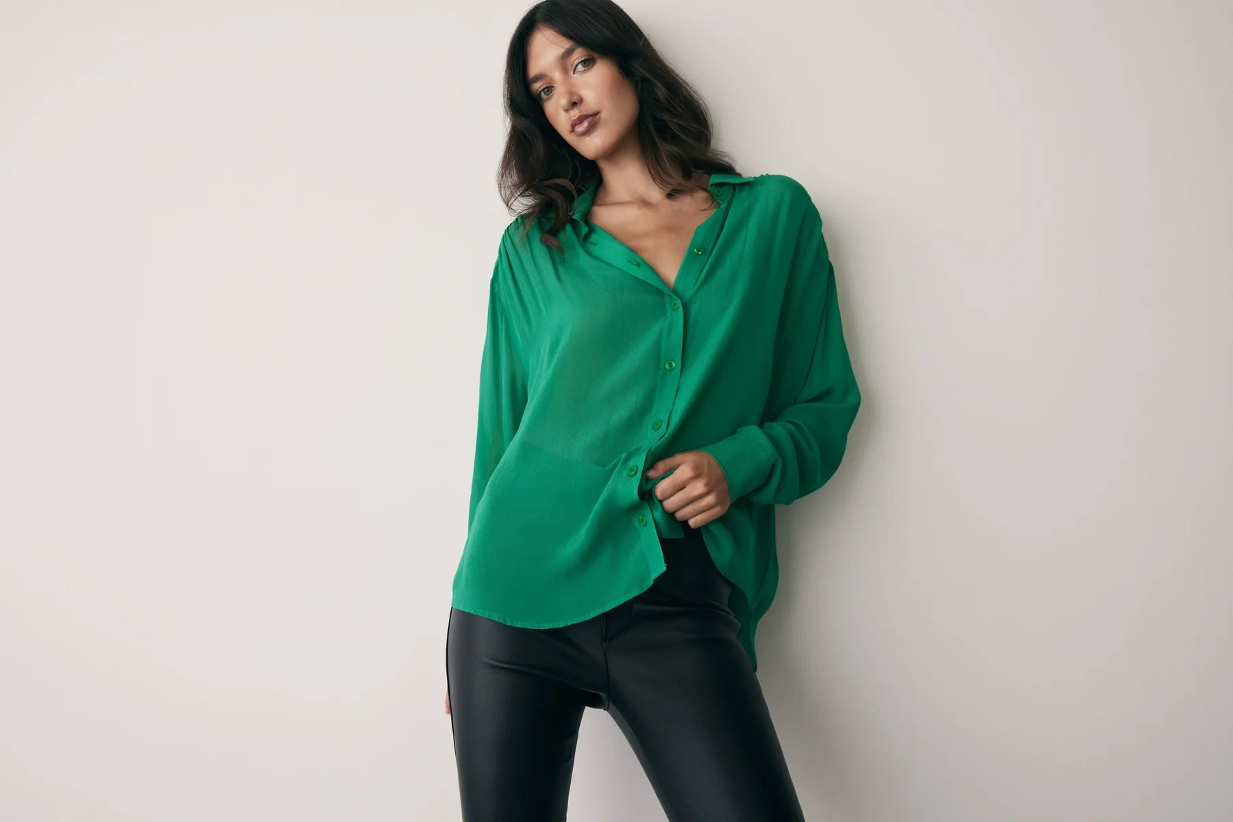 Esmaee Bloom Shirt [COLOUR:Emerald SIZE:XS]