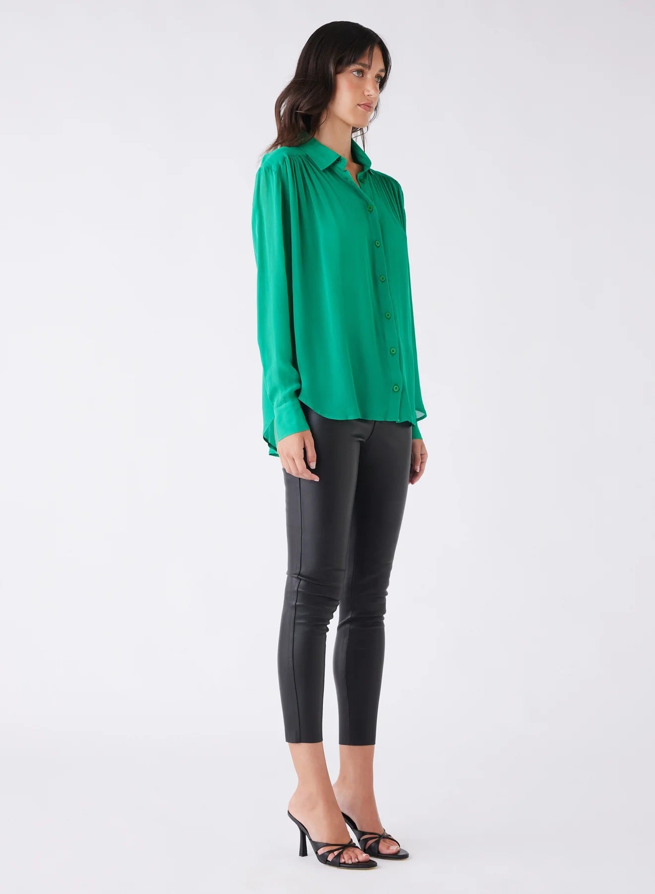 Esmaee Bloom Shirt [COLOUR:Emerald SIZE:XS]