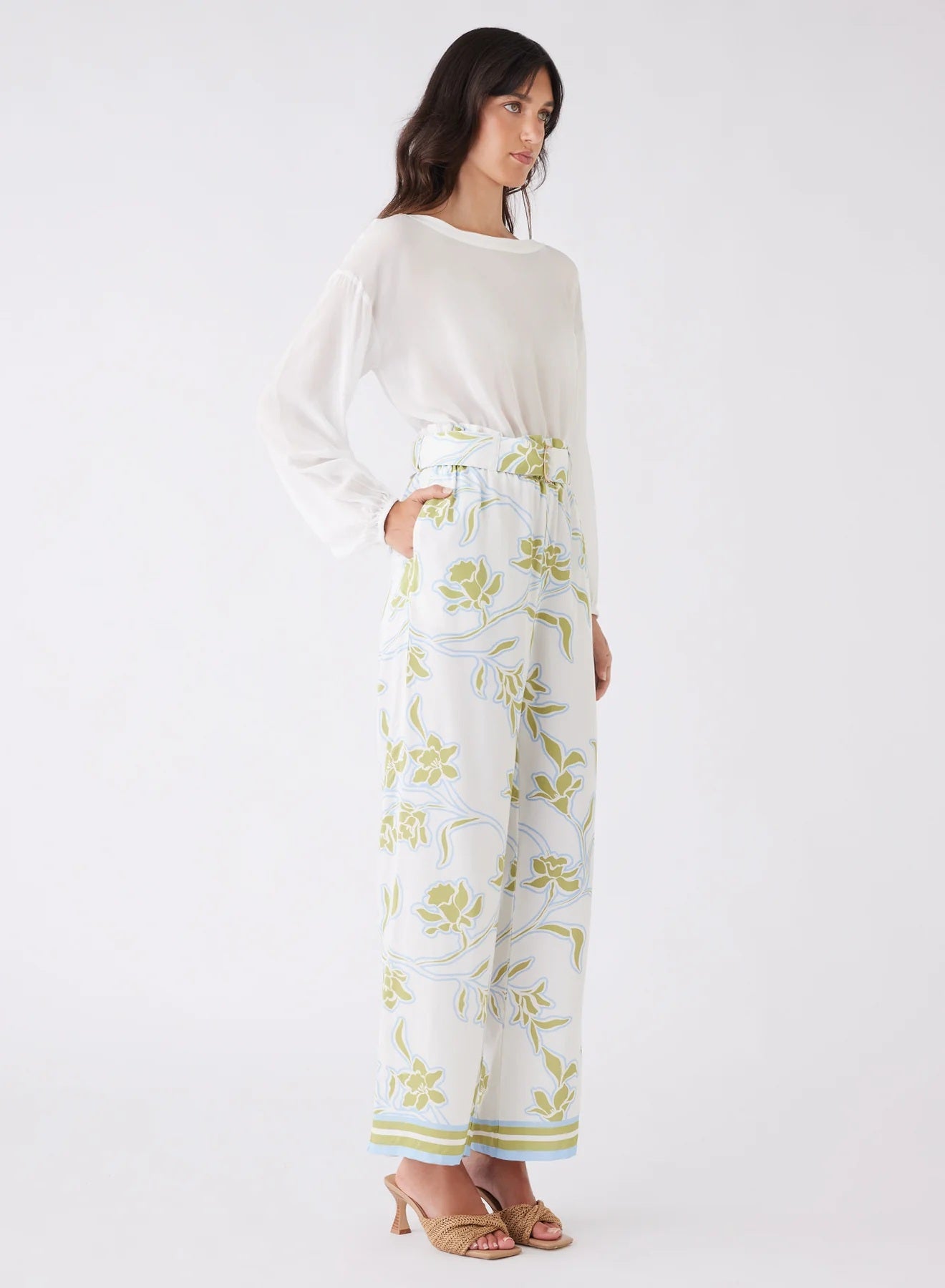 Esmaee Tranquility Pant [COLOUR:Olive Floral SIZE:S]