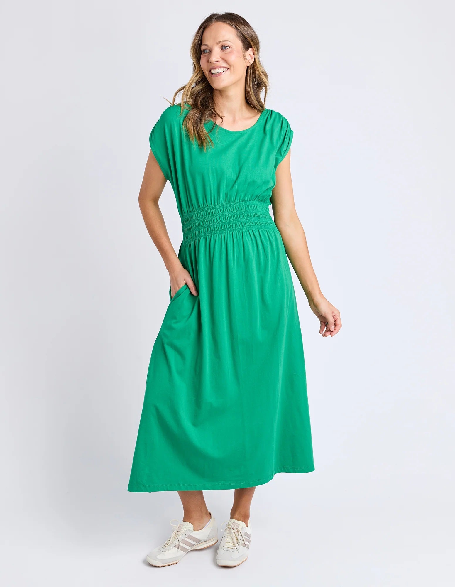 Elm Nelle Midi Dress [COLOUR:Pine green SIZE:8]