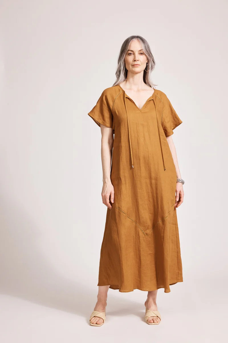 Eb & Ive Miramar Maxi Dress [COLOUR:Caramel SIZE:Small]