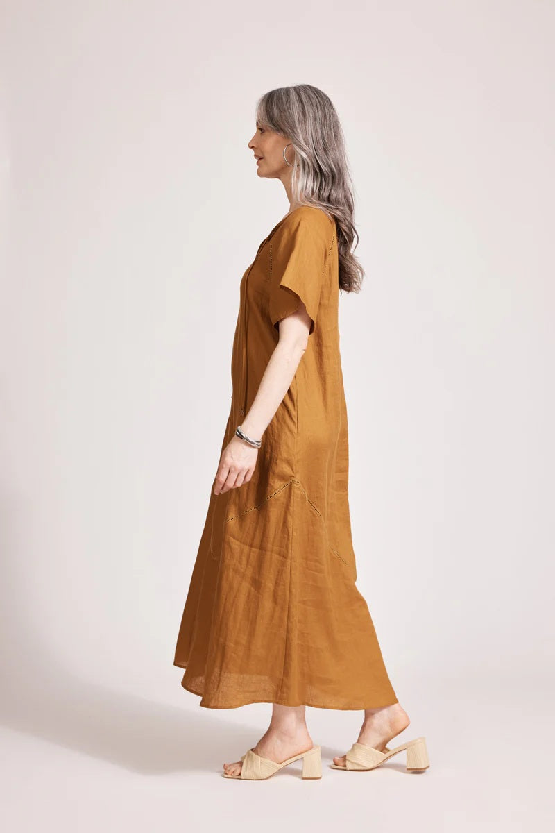 Eb & Ive Miramar Maxi Dress [COLOUR:Caramel SIZE:Small]