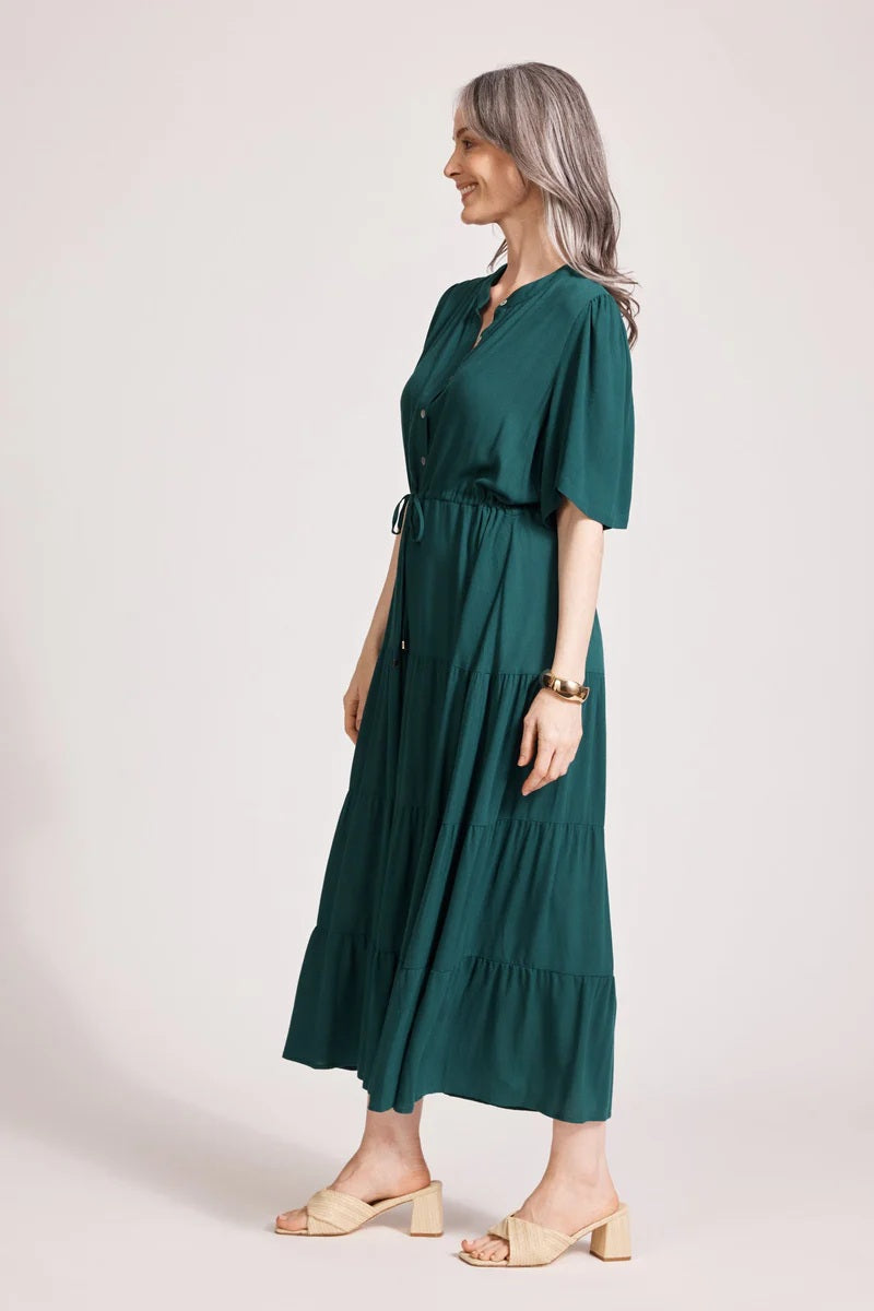 Eb & Ive Alegria Tiered Maxi Dress [COLOUR:Lagoon SIZE:S]