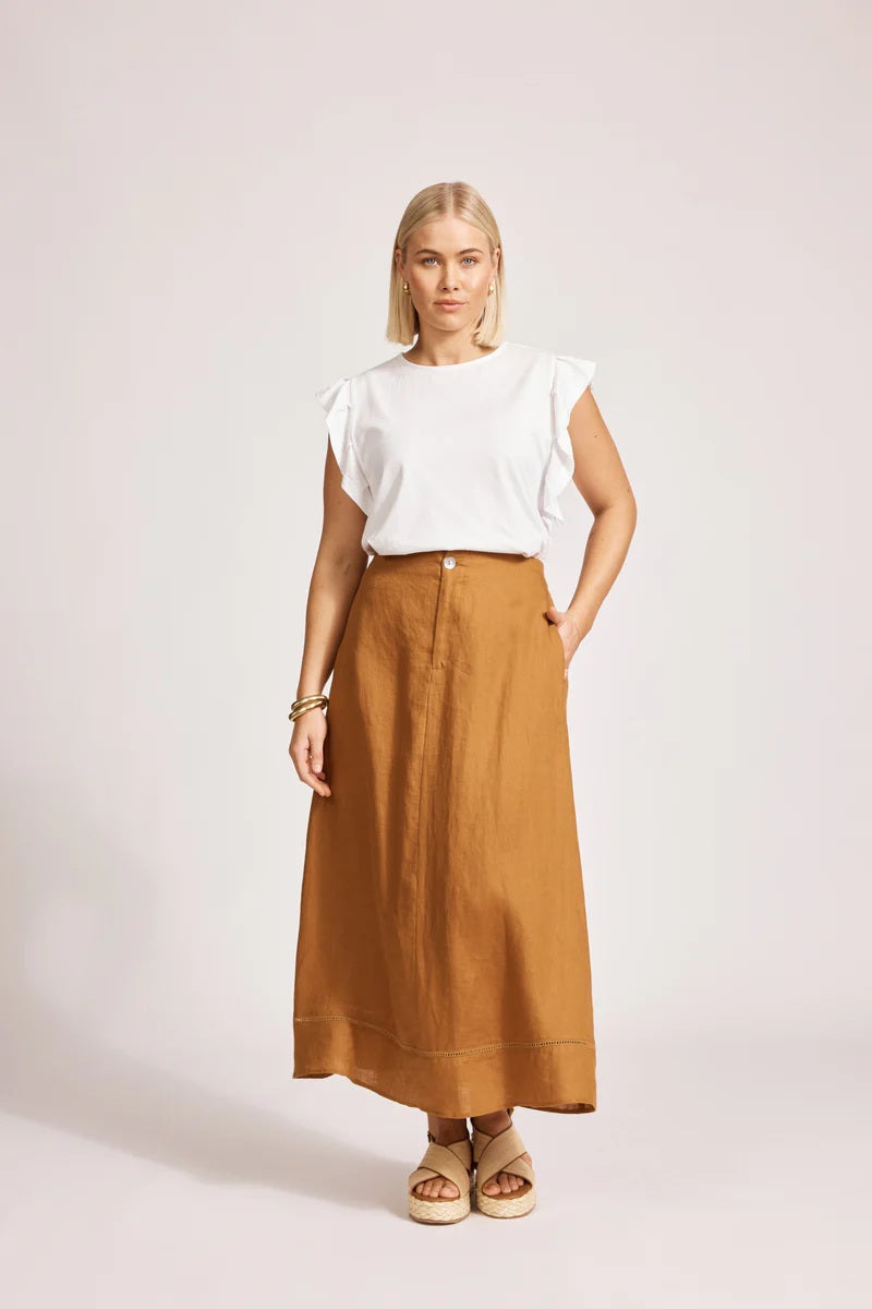 Eb & Ive Miramar Maxi Skirt [COLOUR:Caramel SIZE:S]