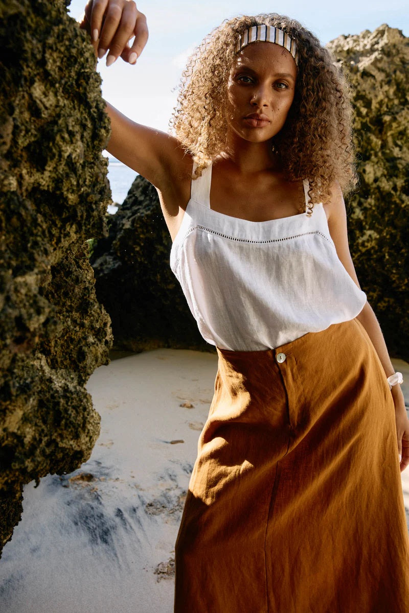 Eb & Ive Miramar Maxi Skirt [COLOUR:Caramel SIZE:S]