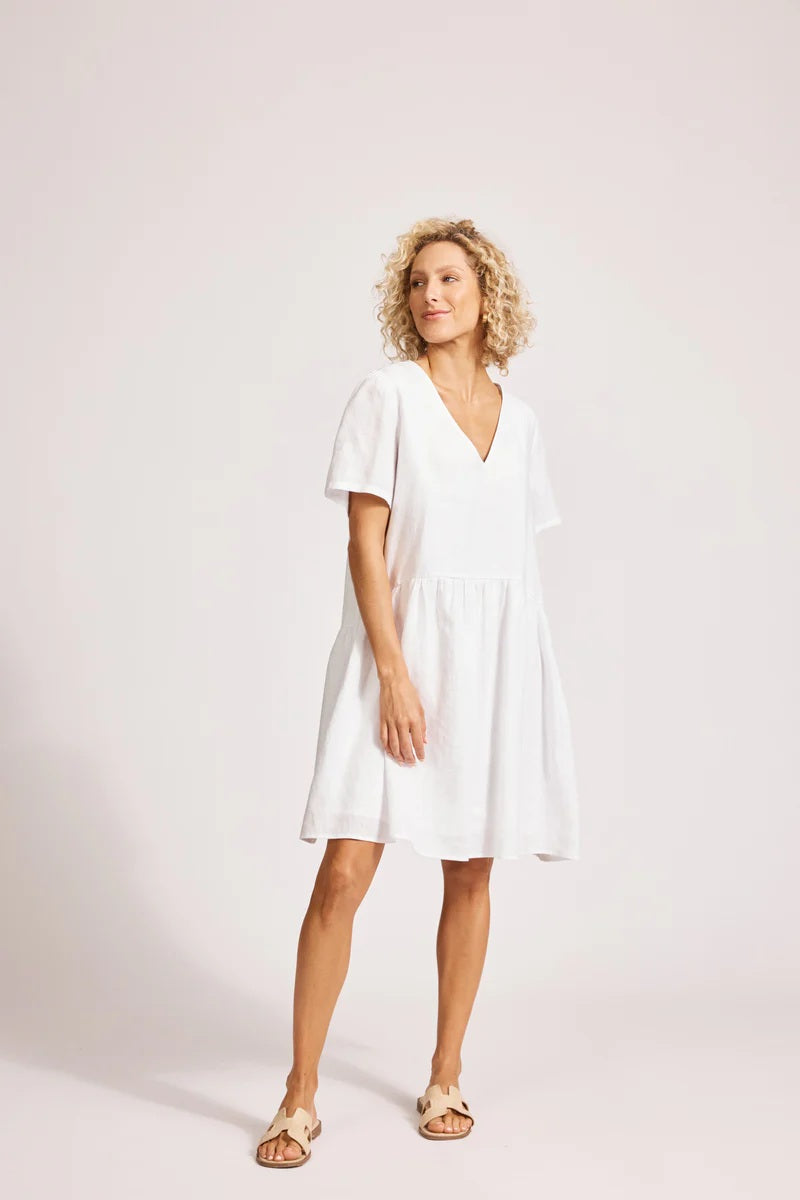 Eb & Ive Miramar Midi Dress [COLOUR:White SIZE:S]