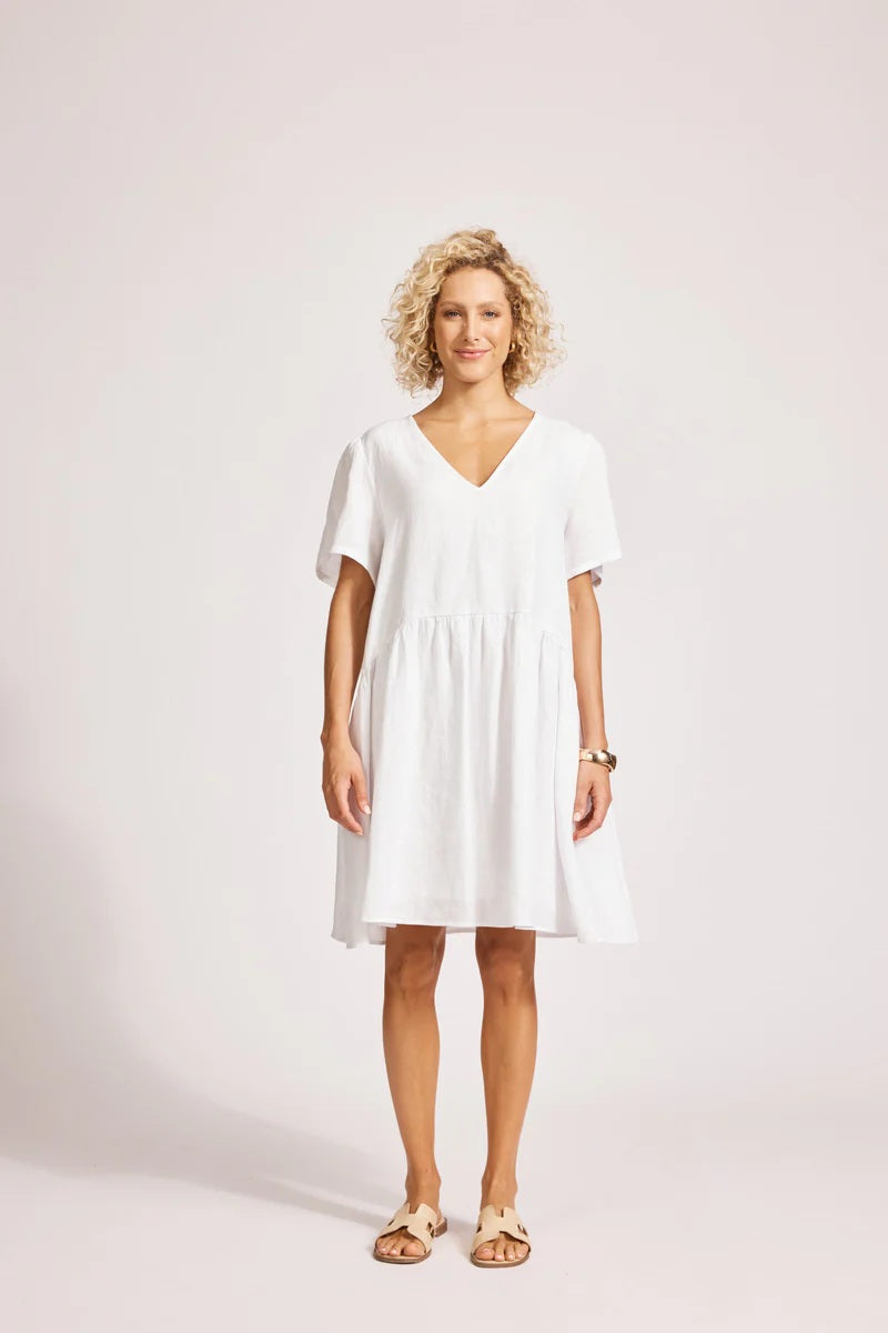 Eb & Ive Miramar Midi Dress [COLOUR:White SIZE:S]