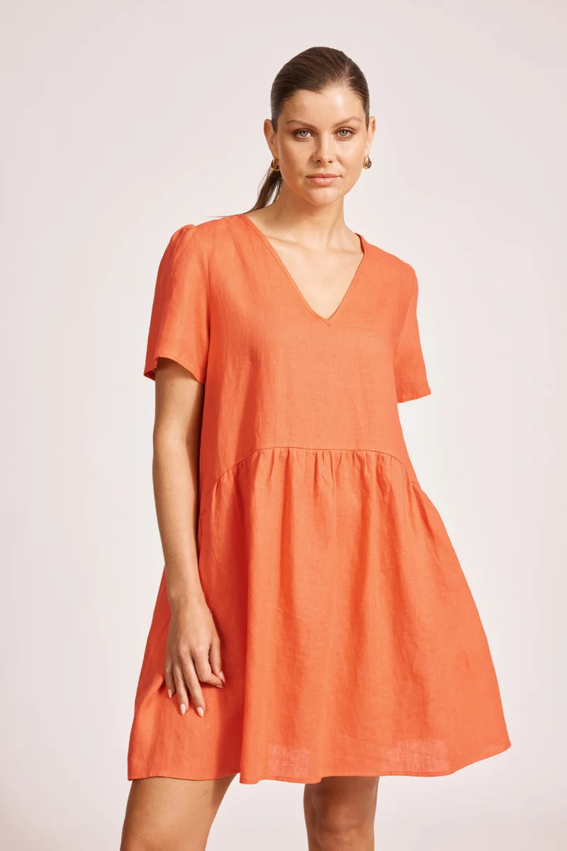 Eb & Ive Miramar Midi dress [COLOUR:Coral SIZE:Mediuim]