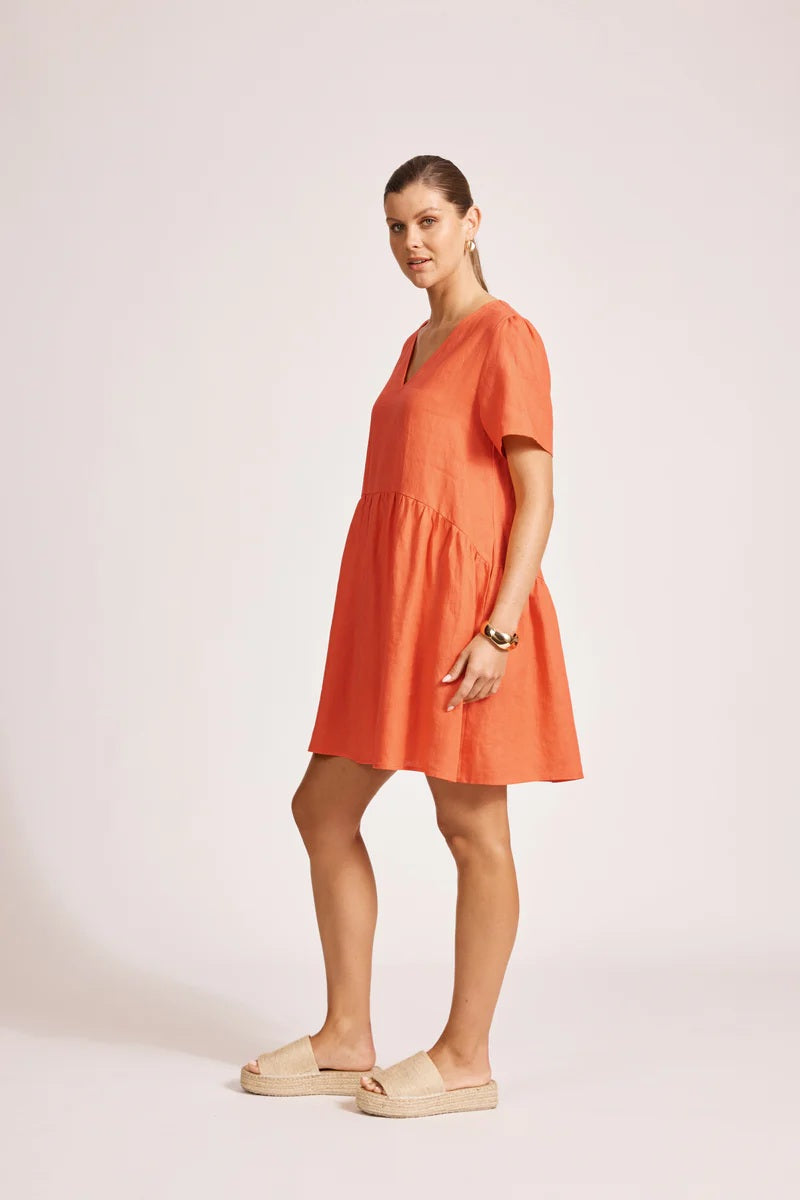 Eb & Ive Miramar Midi dress [COLOUR:Coral SIZE:Mediuim]