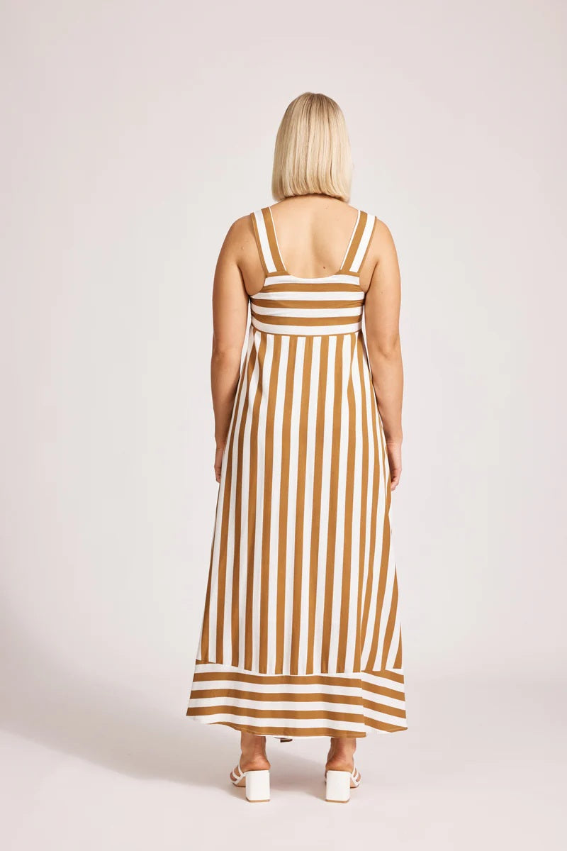 Eb & Ive Treville Stripe Tank Maxi Dress [COLOUR:Caramel SIZE:S]
