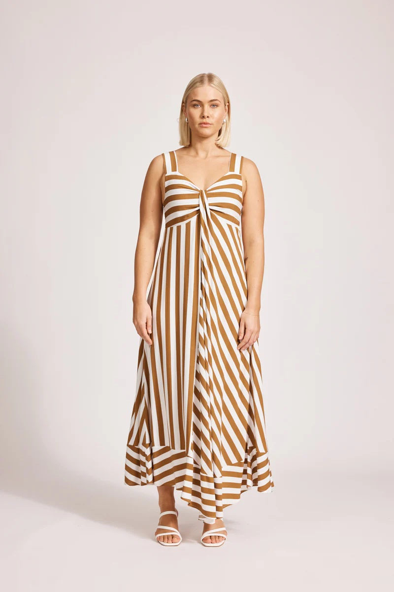 Eb & Ive Treville Stripe Tank Maxi Dress [COLOUR:Caramel SIZE:S]