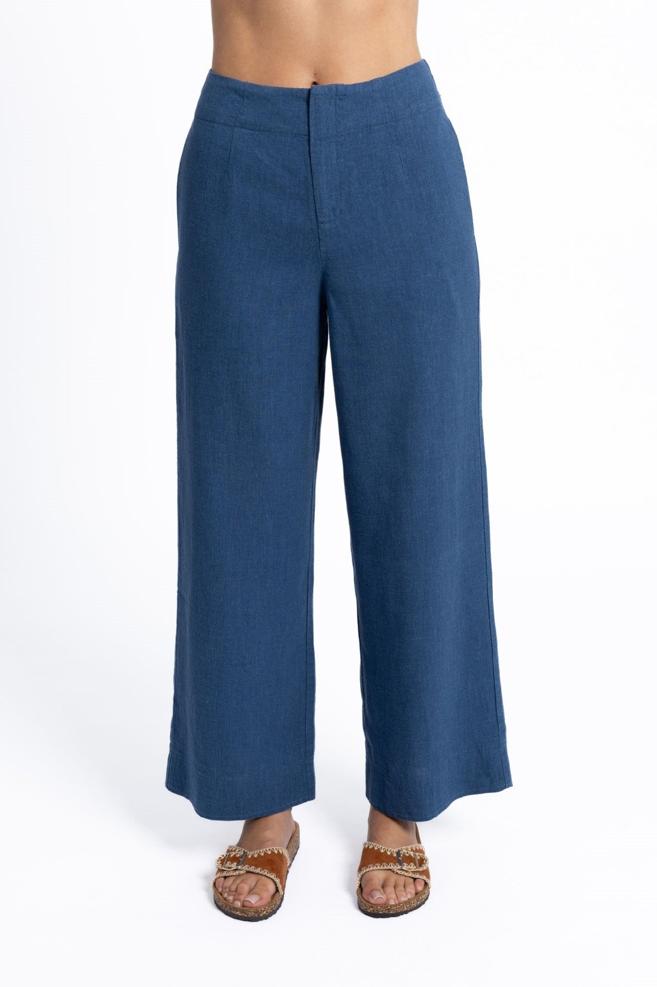 Humidity Fleetwood Linen Pant [COLOUR:Ocean blue SIZE:8]